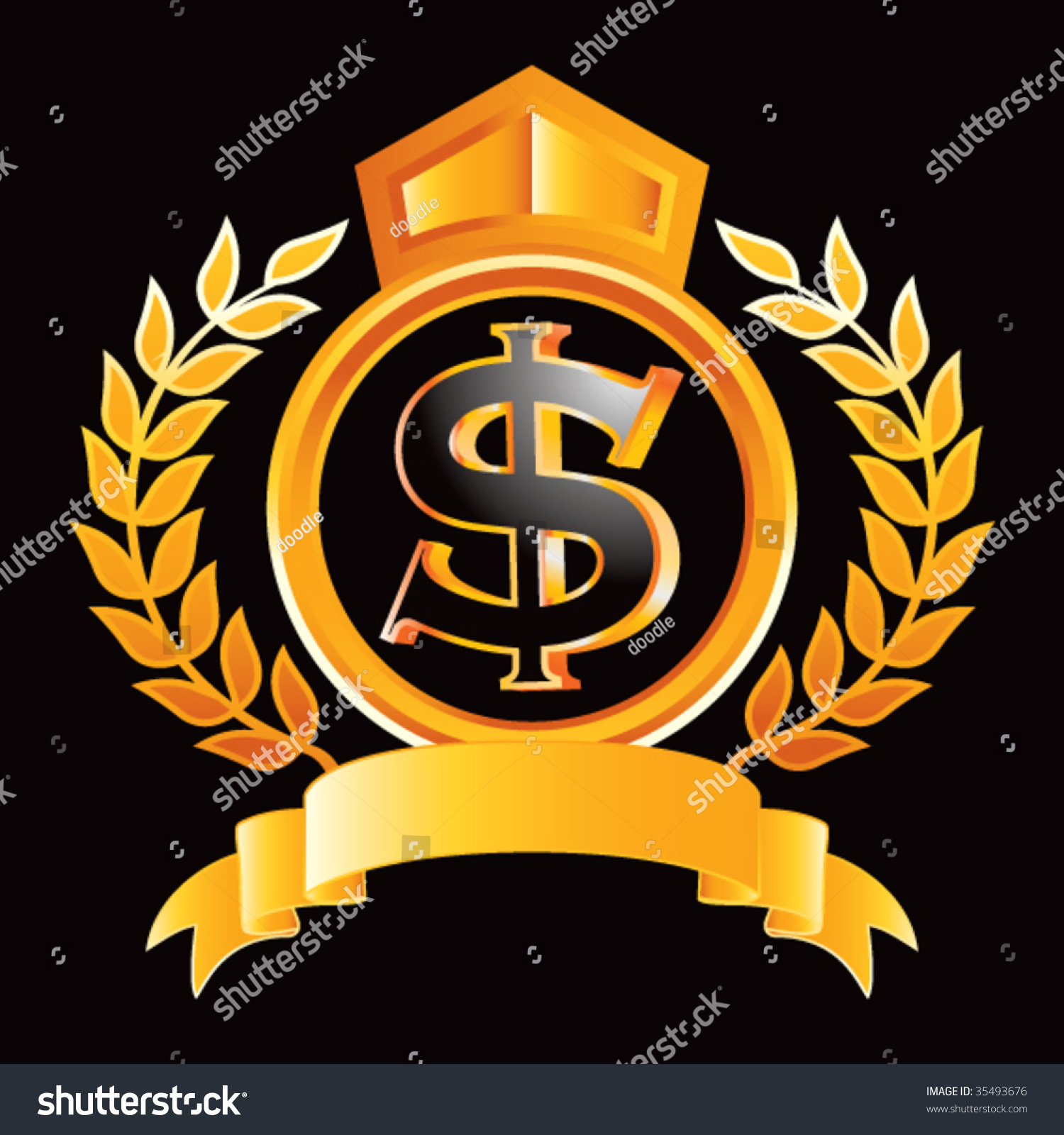 Dollar Sign On Royal Crest Stock Vector Illustration 35493676 ...