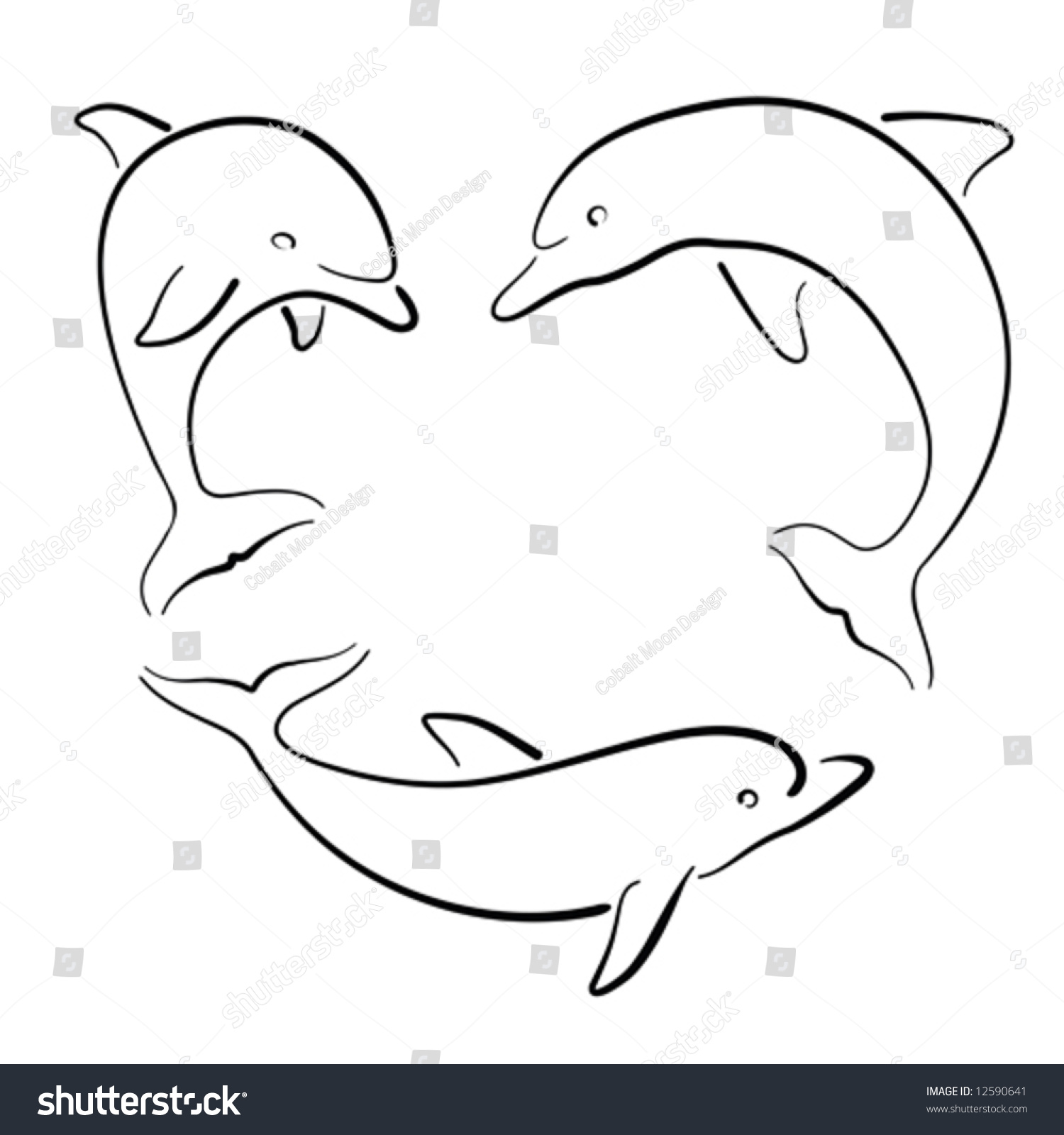 Dolphin Design Set Stock Vector 12590641 : Shutterstock