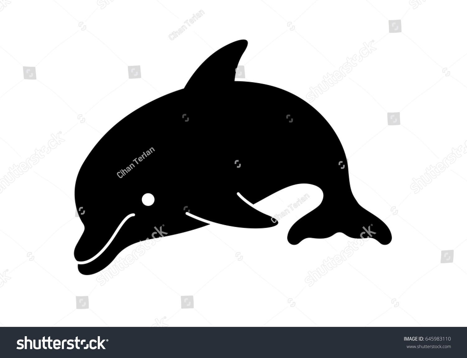 Dolphin Silhouette Cartoon Vector Illustration Cute Stock Vector 