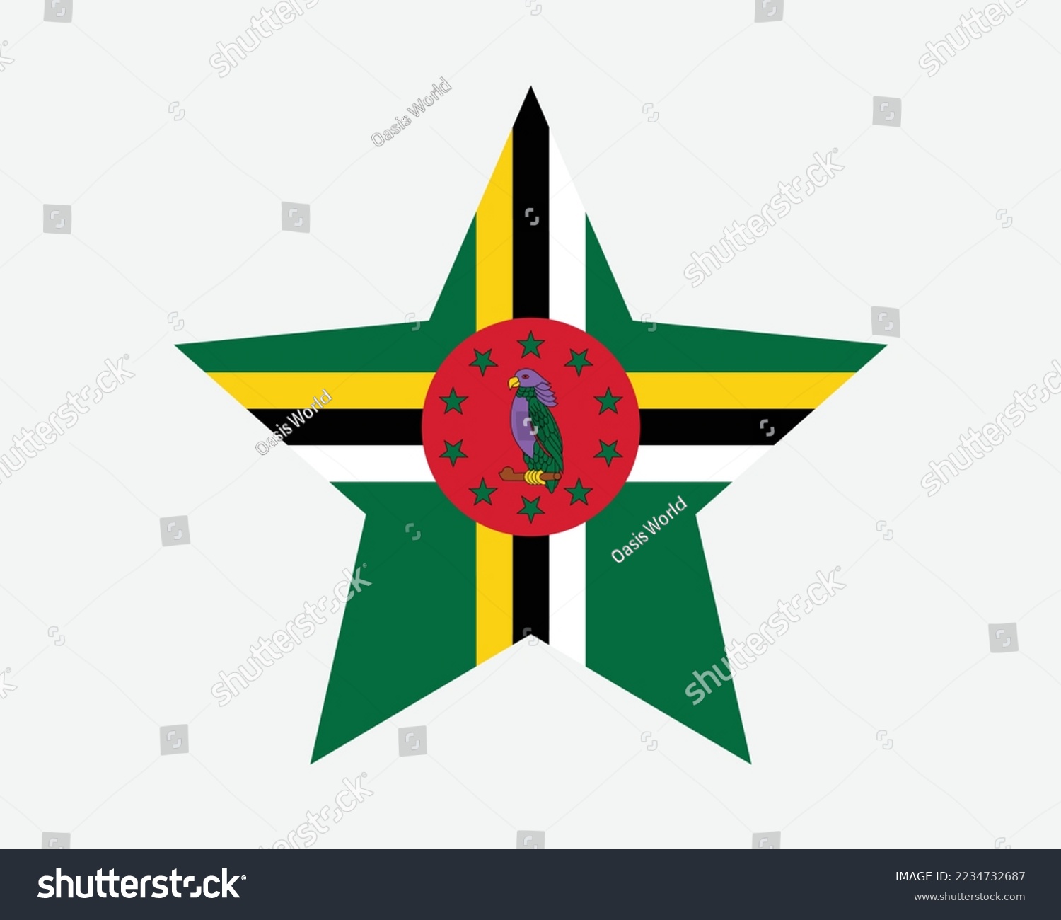 SVG of Dominica Star Flag. Dominican Star Shape Flag. Commonwealth of Dominica Country National Banner Icon Symbol Vector Flat Artwork Graphic Illustration svg