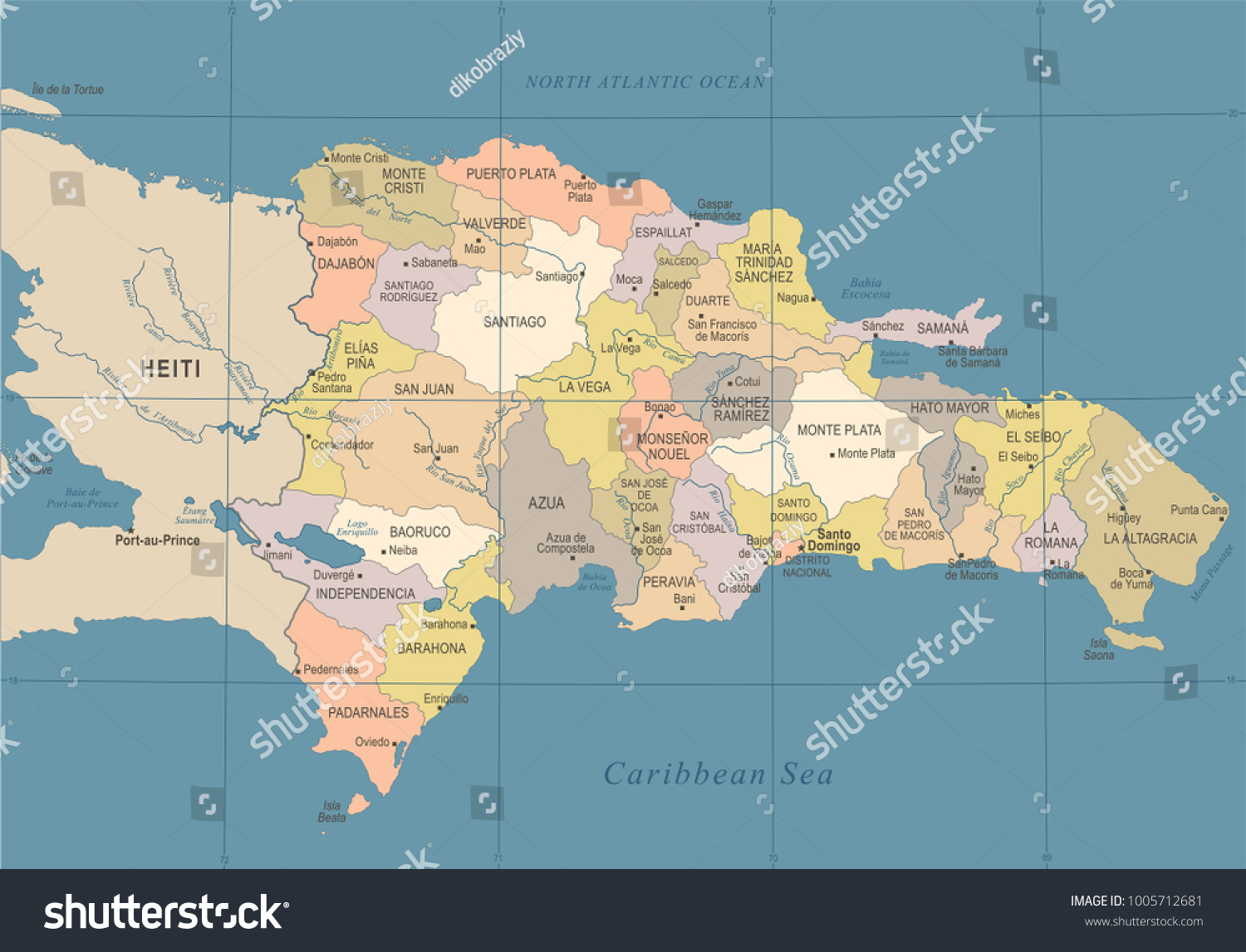 Boca Chica Dominican Republic Map Dominican Republic Map Vintage High Detailed Stock Vector (Royalty Free)  1005712681 | Shutterstock