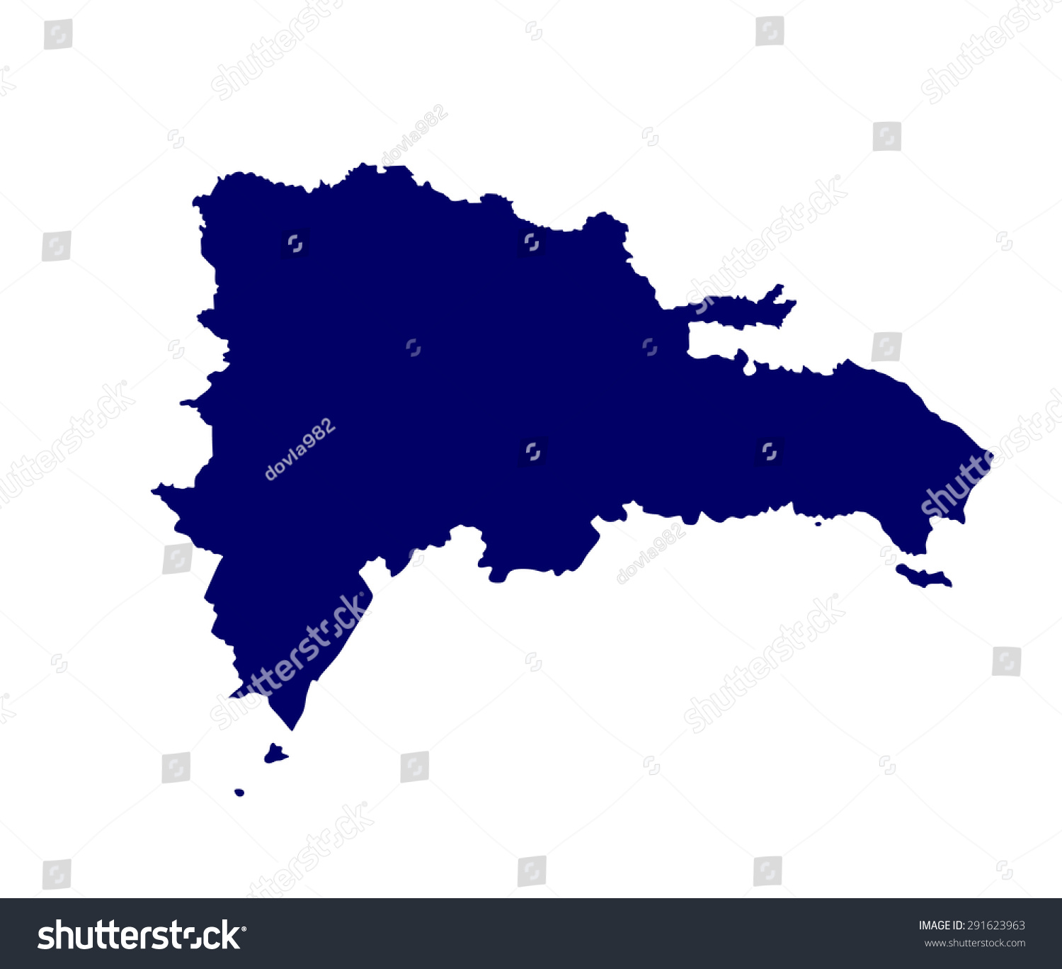 Dominican Republic Vector Map Isolated On Stock Vector (Royalty Free ...