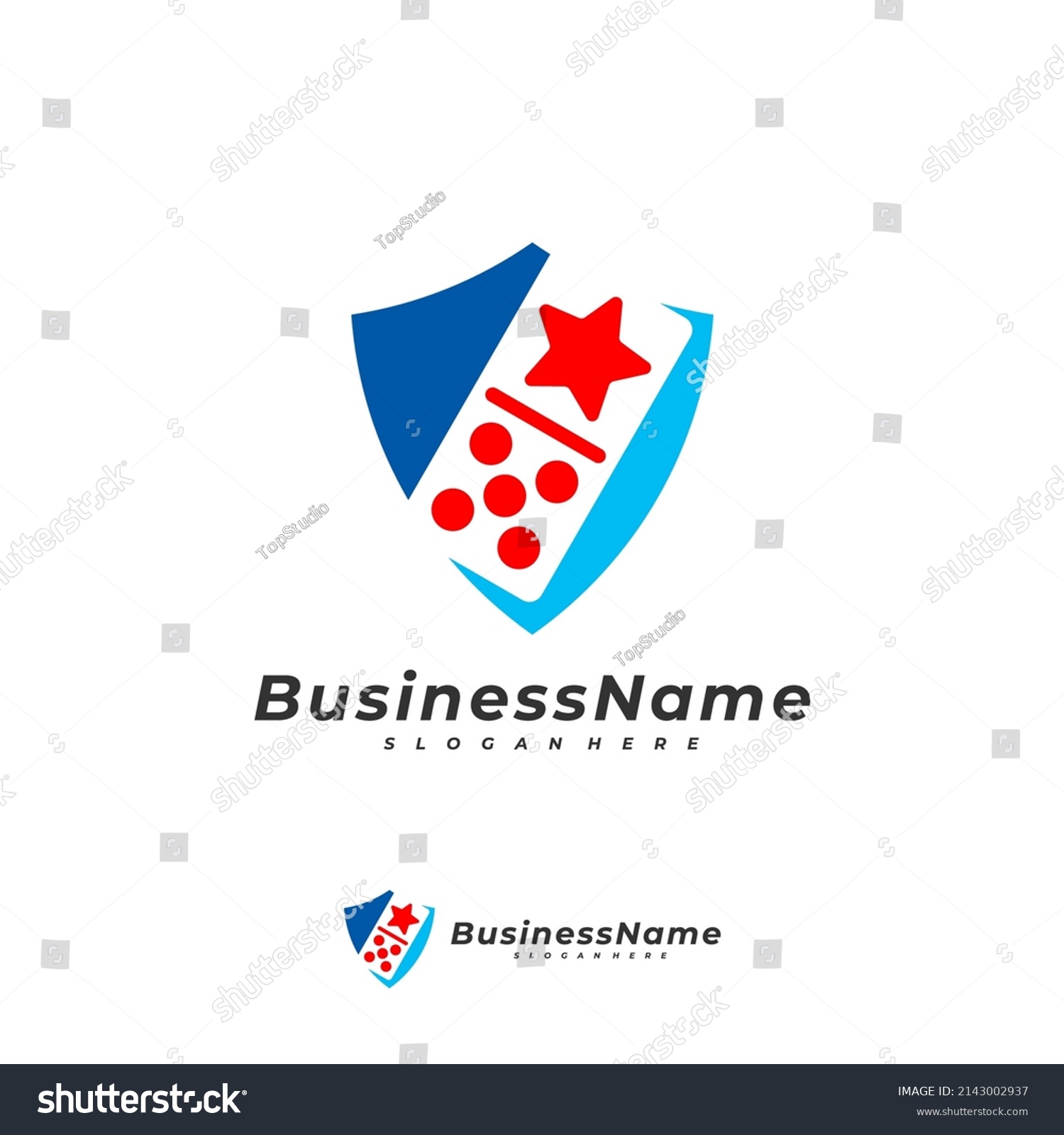 Domino Shield Logo Vector Template Creative Stock Vector (Royalty Free ...