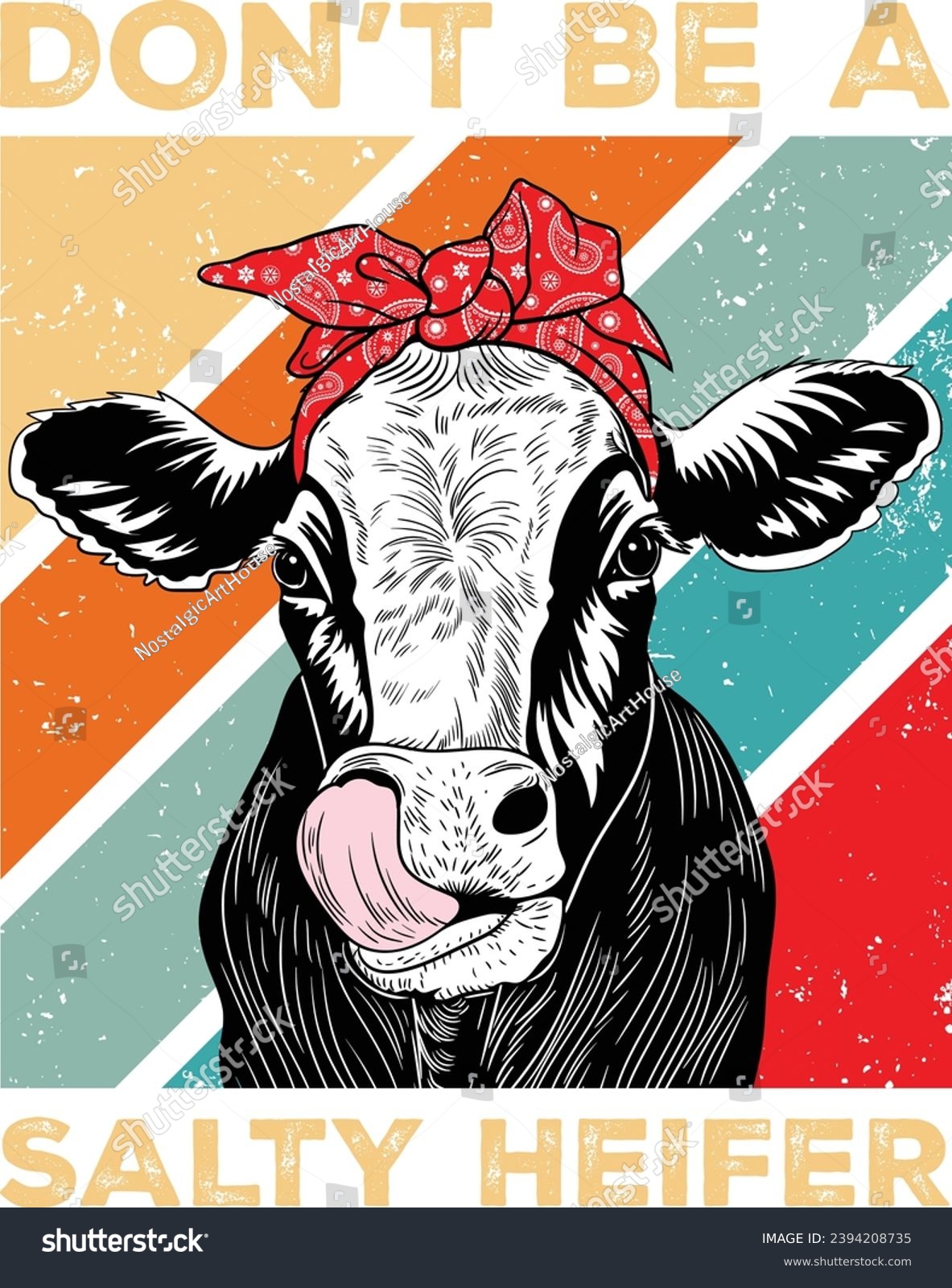 SVG of Don't Be A Salty Heifer, Sassy Cow, Funny Crazy Heifer Cow, Heifer Headband, Head Cow, Western Cow, Farm Animal, Western svg