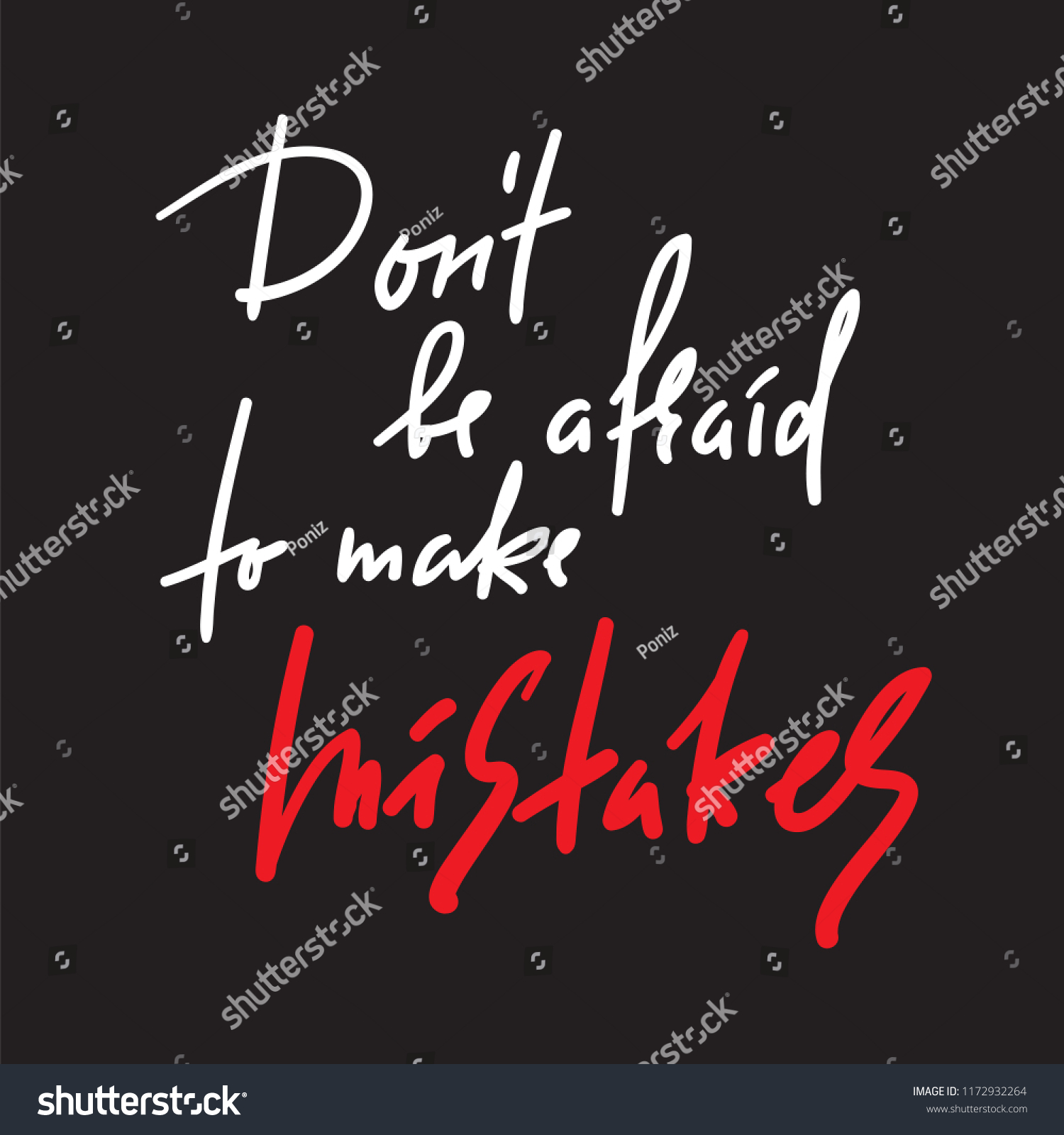 Dont Be Afraid Make Mistakes Inspire Stock Vector Royalty Free