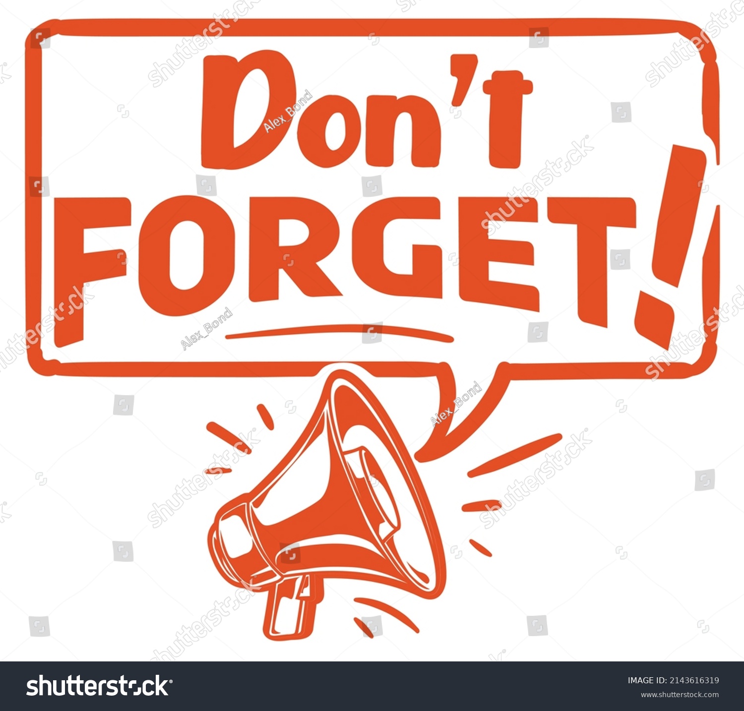 Forget Advertising Sign Megaphone Stock Vector Royalty Free 2143616319 Shutterstock