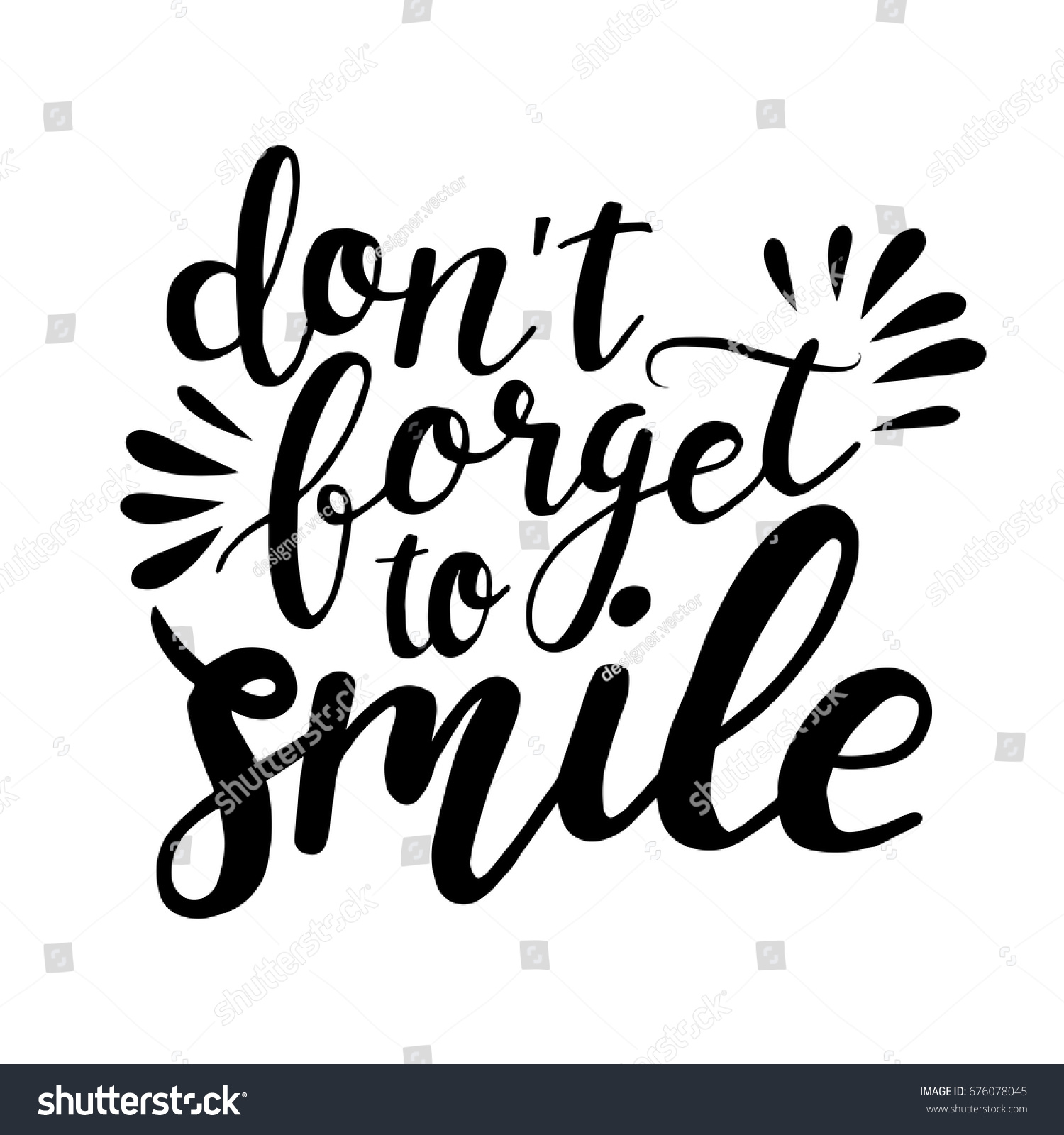 Don T Forget Smile Typographic Motivational Stock Vector Royalty Free Shutterstock