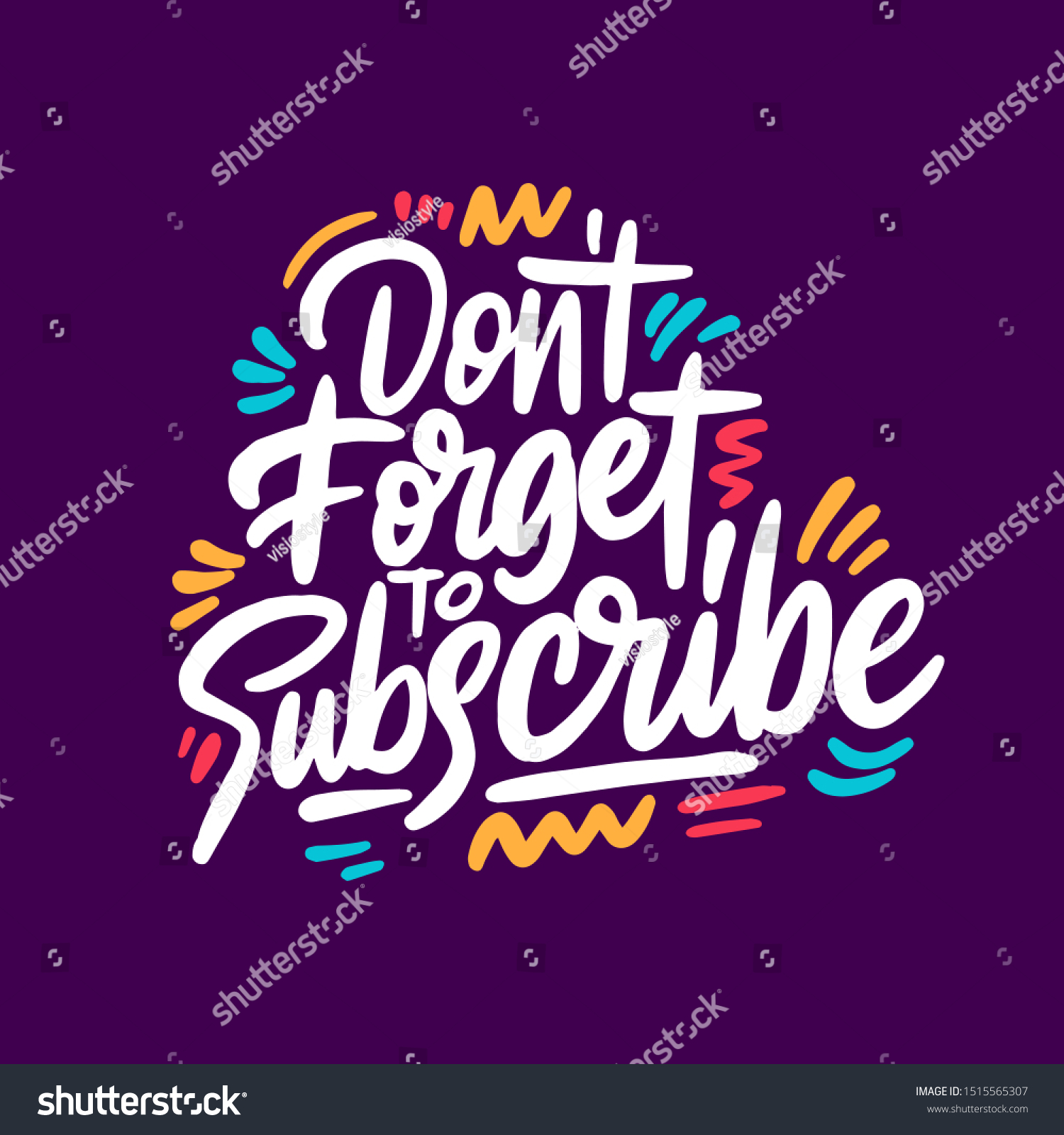 Dont Forget Subscribe Design Vector Stock Vector Royalty Free 1515565307