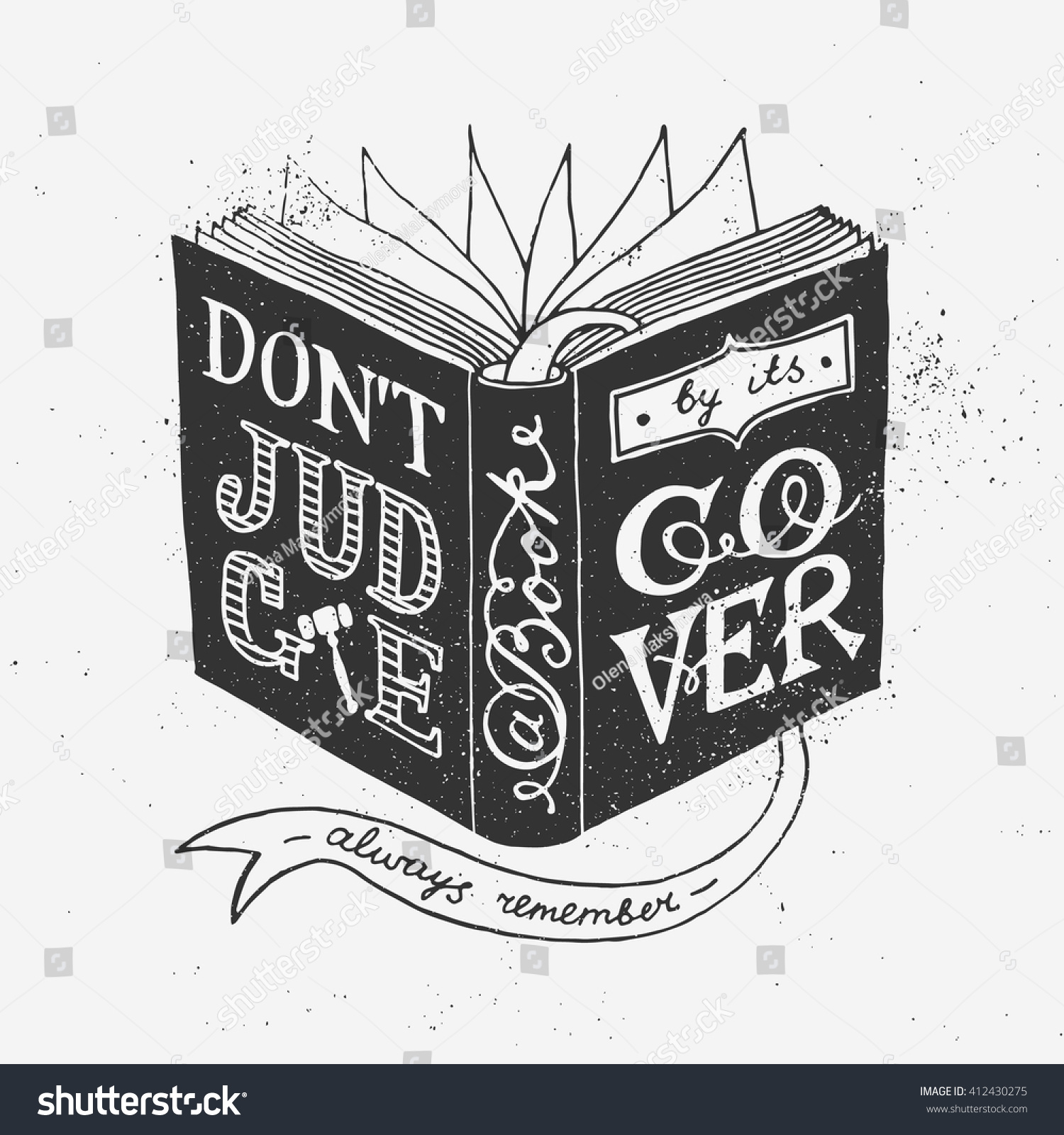 Dont Judge Book By Cover Quote Stock Vector Royalty Free 412430275 