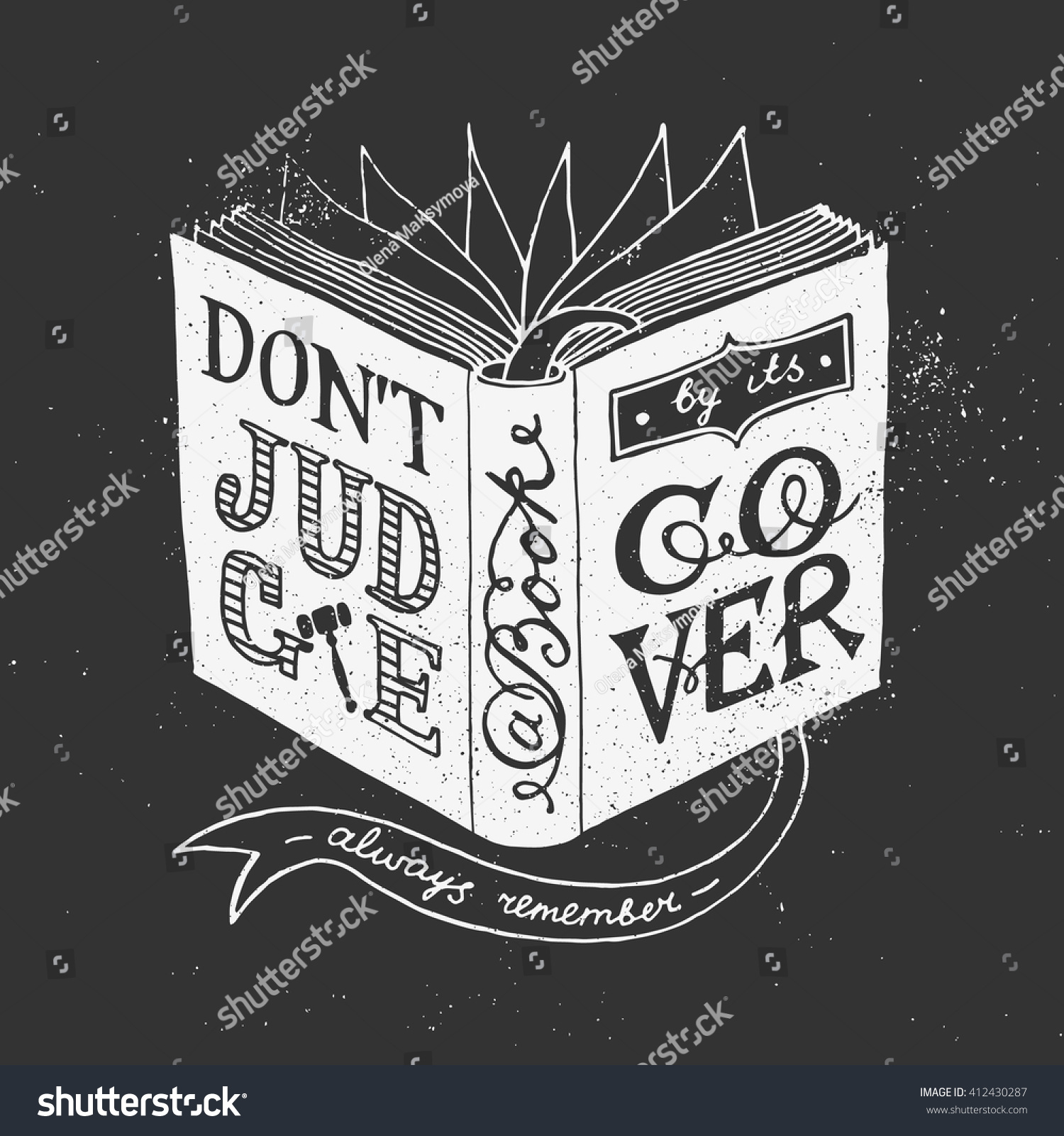 Dont Judge Book By Cover Quote Stock Vector Royalty Free 412430287