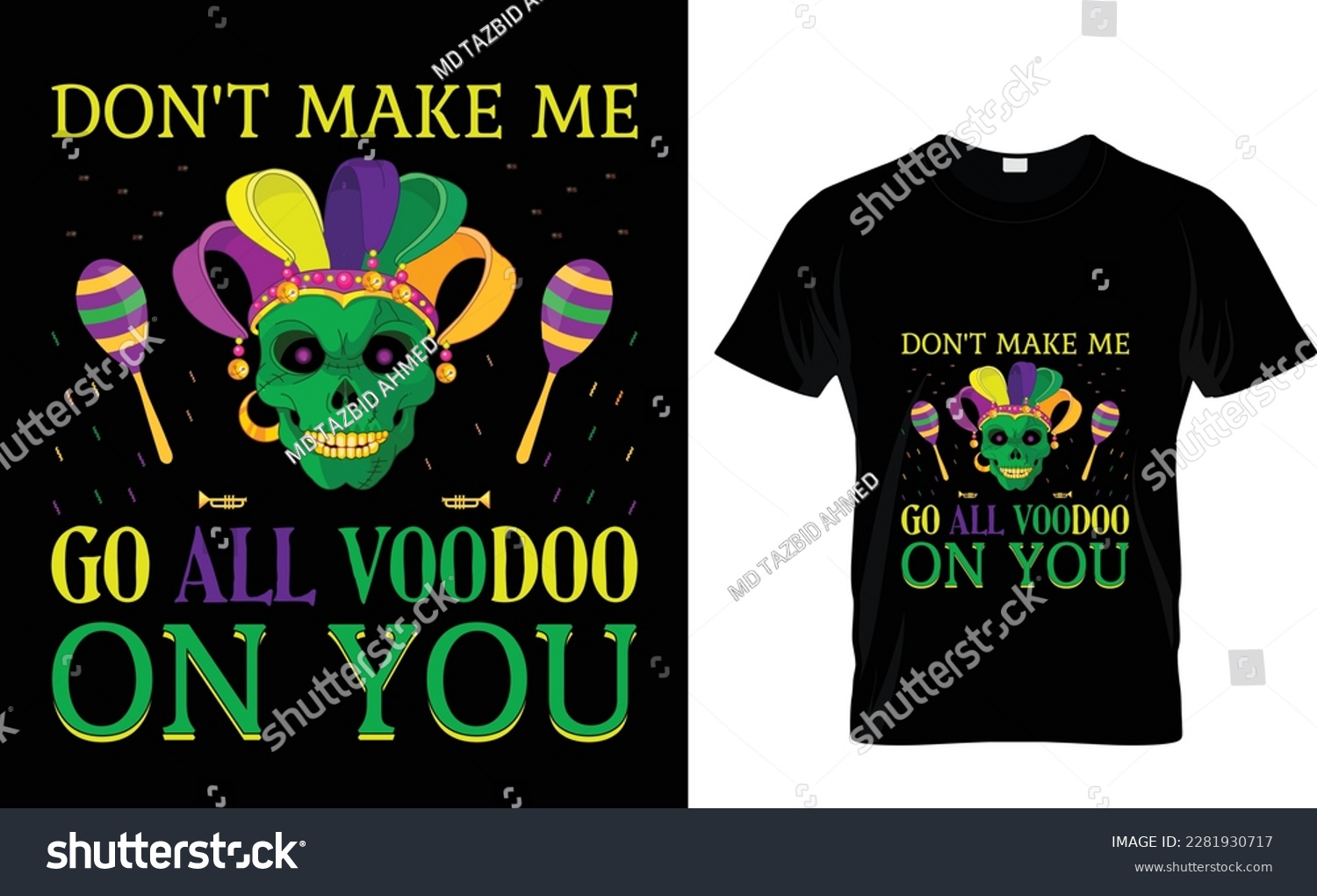 SVG of Don't make me go all voodoo on you Mardi Gras SVG Design, SVG bundle, Mardi Gras new, free pic, Mardi Gras t-shirt, ready to print, cut file, T-shirt design bundle, new SVG design, svg