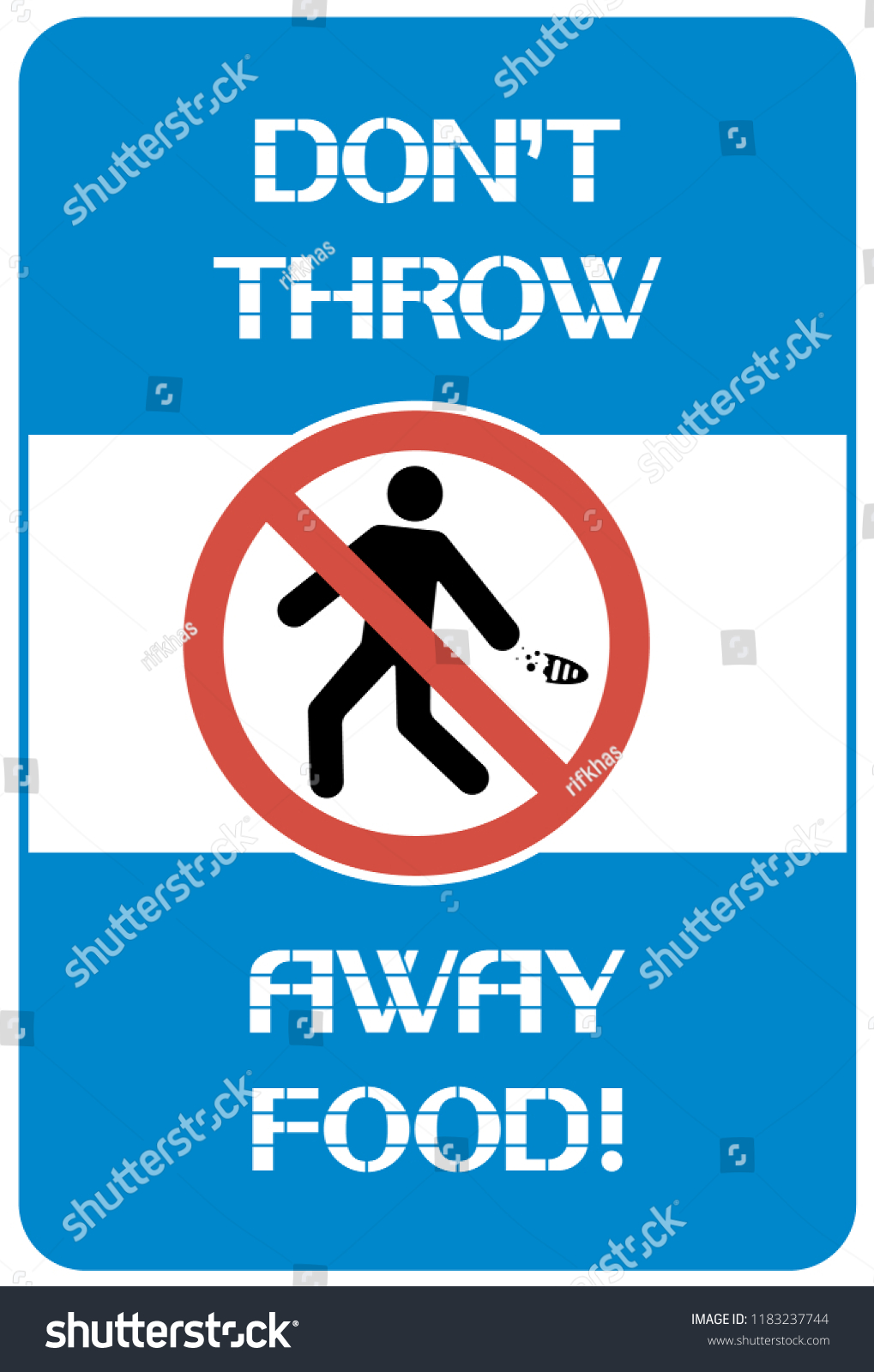 Dont Throw Away Food A Sign Vector De Stock Libre De Regalías