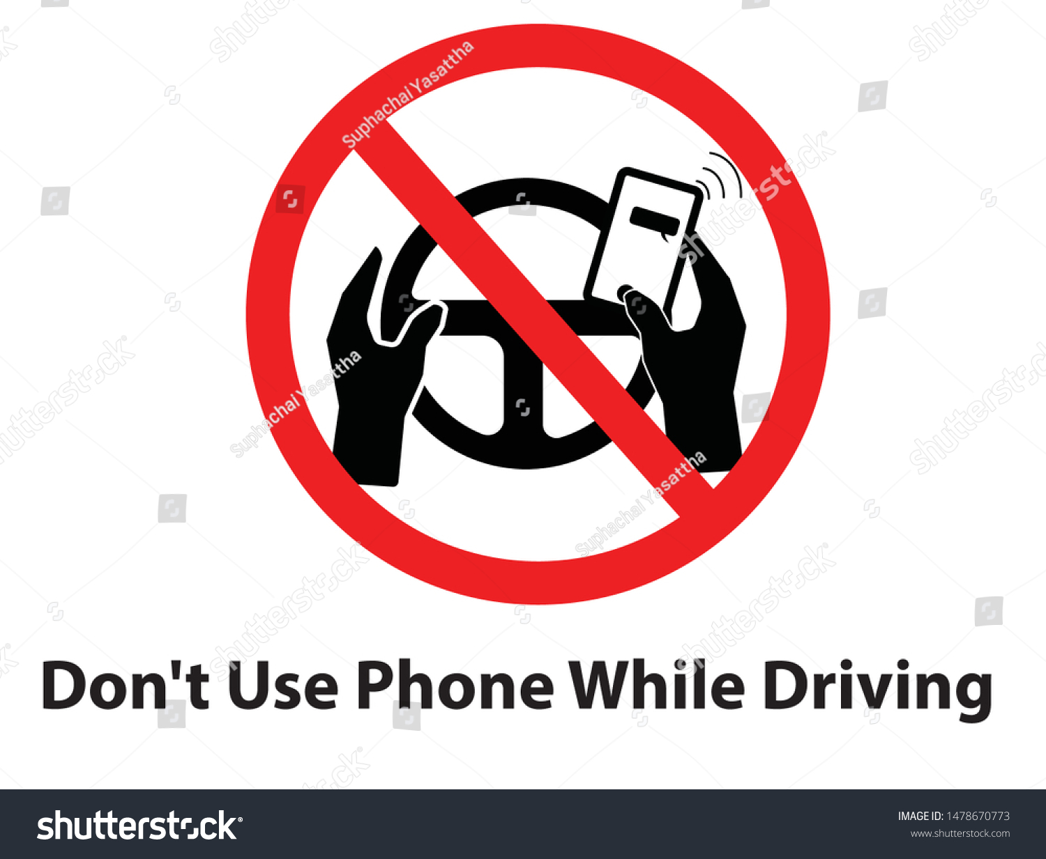 Dont Use Phone While Driving Stock Vector Royalty Free 1478670773