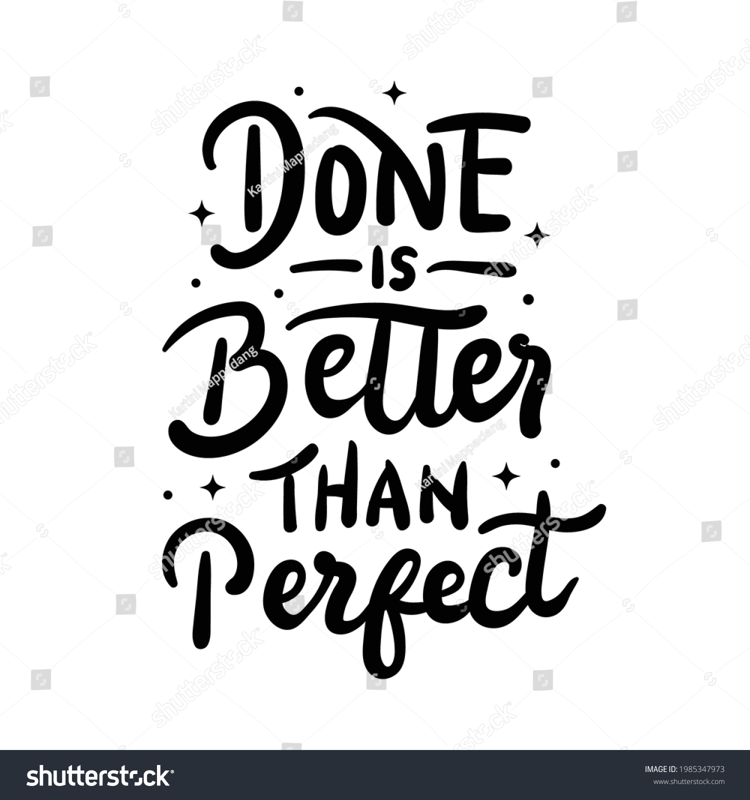 done-better-than-perfect-lettering-stock-vector-royalty-free