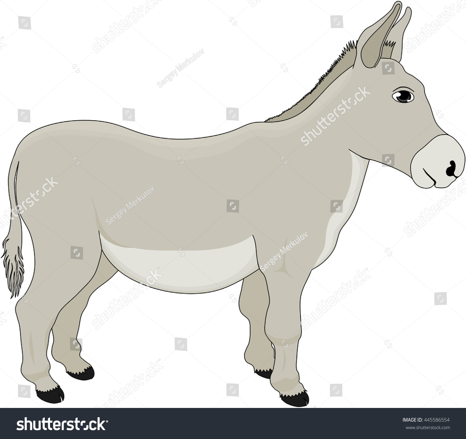 Donkey Stock Vector 445586554 - Shutterstock