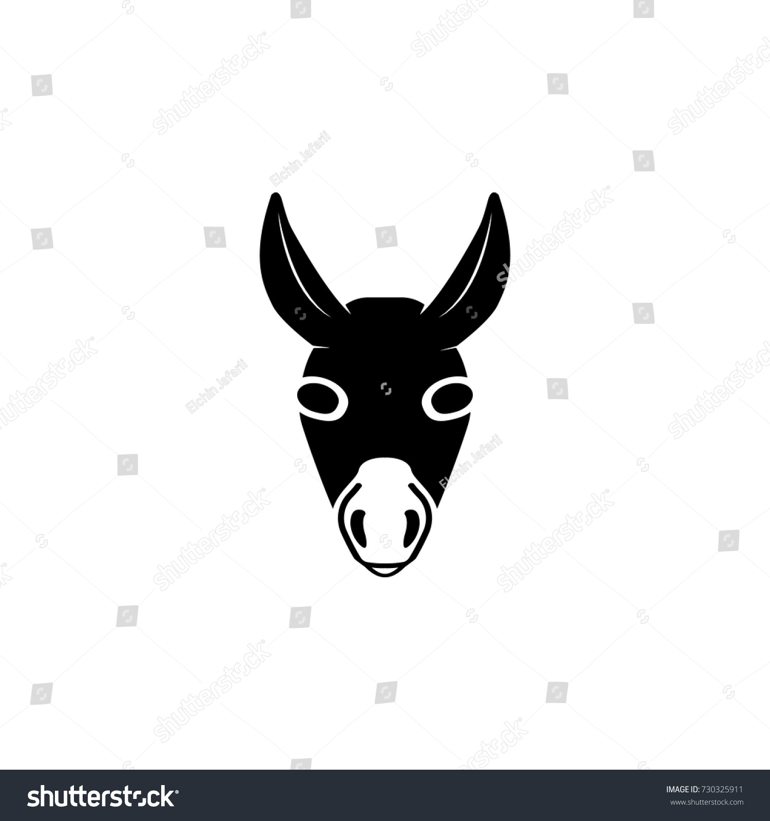 Donkey Head Icon On White Background Stock Vector 730325911 - Shutterstock