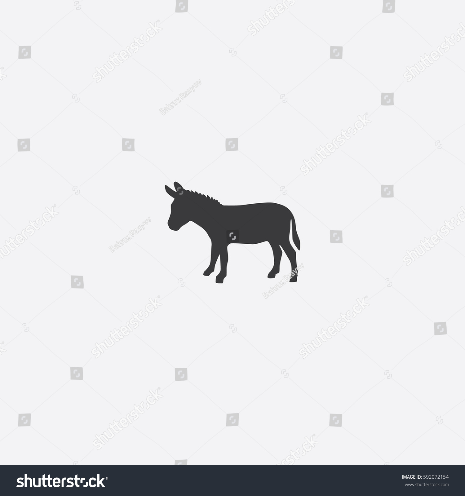 Donkey Icon Silhouette Vector Illustration Stock Vector (Royalty Free ...