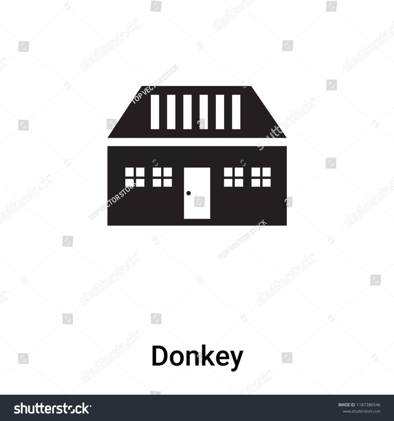SVG of Donkey icon vector isolated on white background, logo concept of Donkey sign on transparent background, filled black symbol svg
