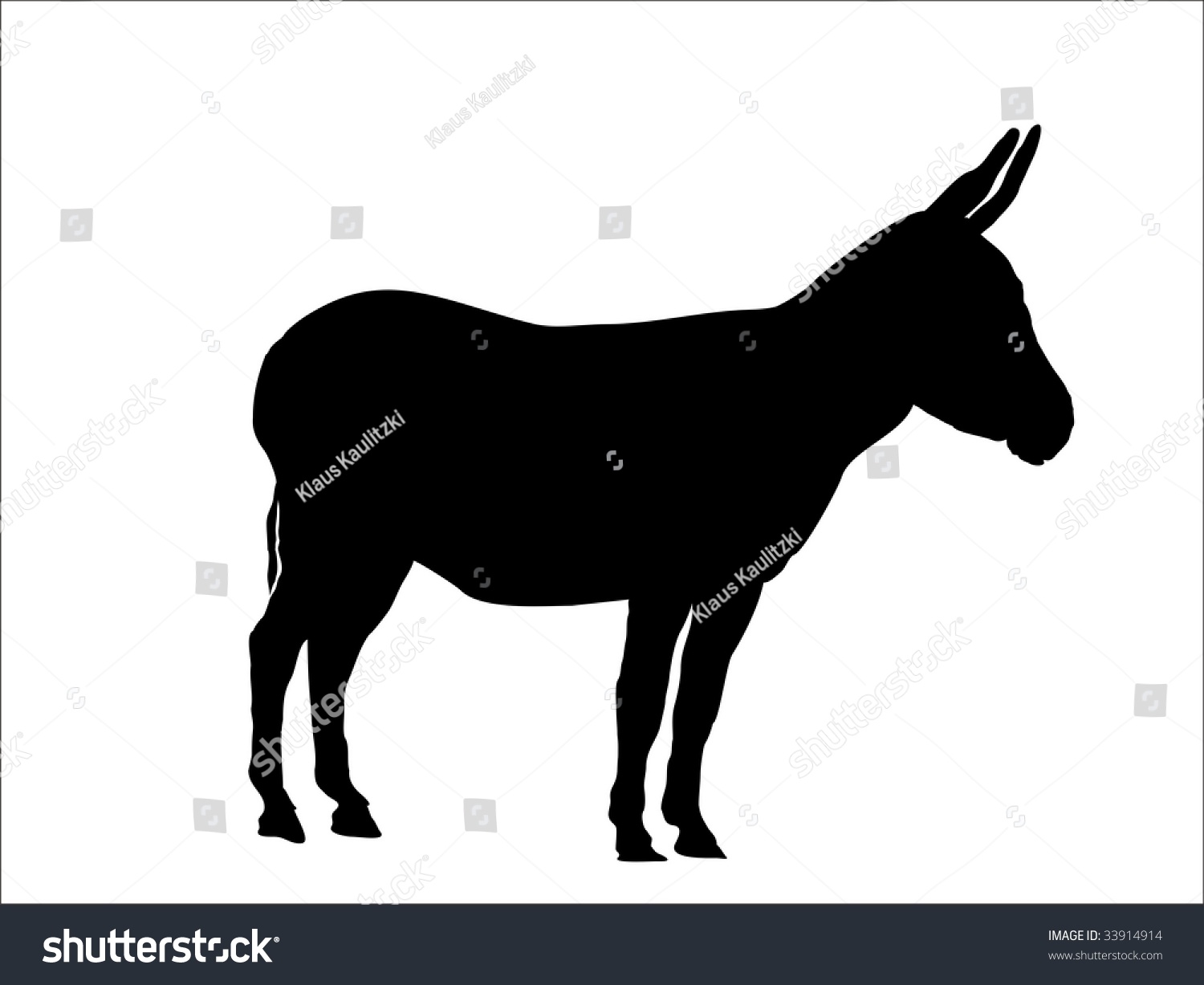 Donkey Silhouette Stock Vector Illustration 33914914 : Shutterstock