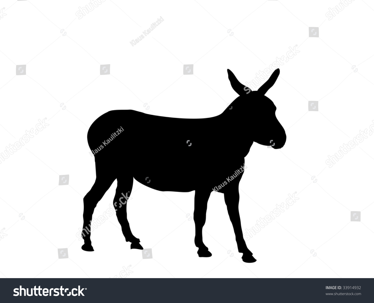 Donkey Silhouette Stock Vector Illustration 33914932 : Shutterstock