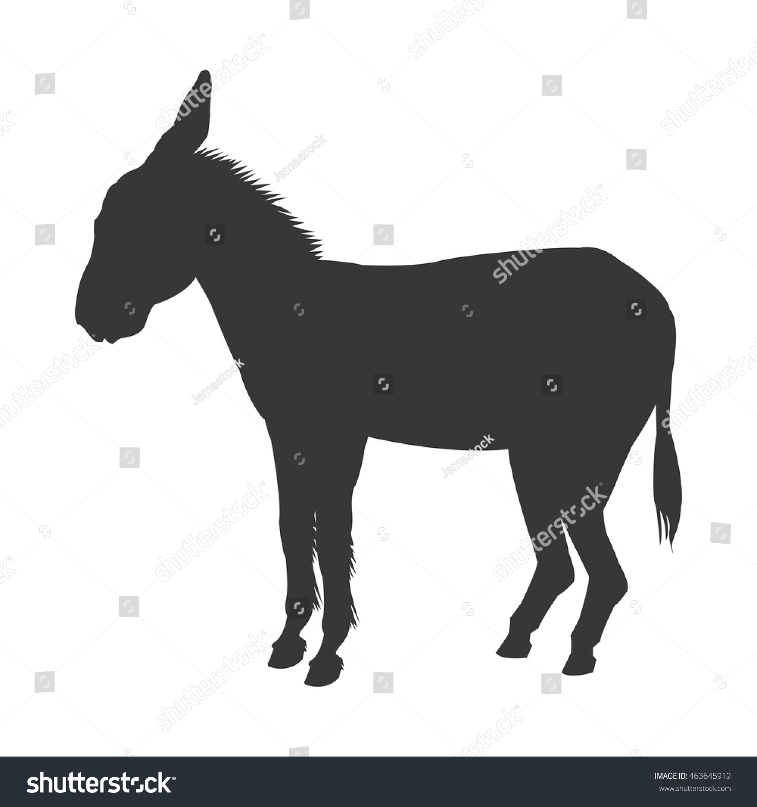 Donkey Silhouette Icon Vector Illustration Stock Vector (royalty Free 