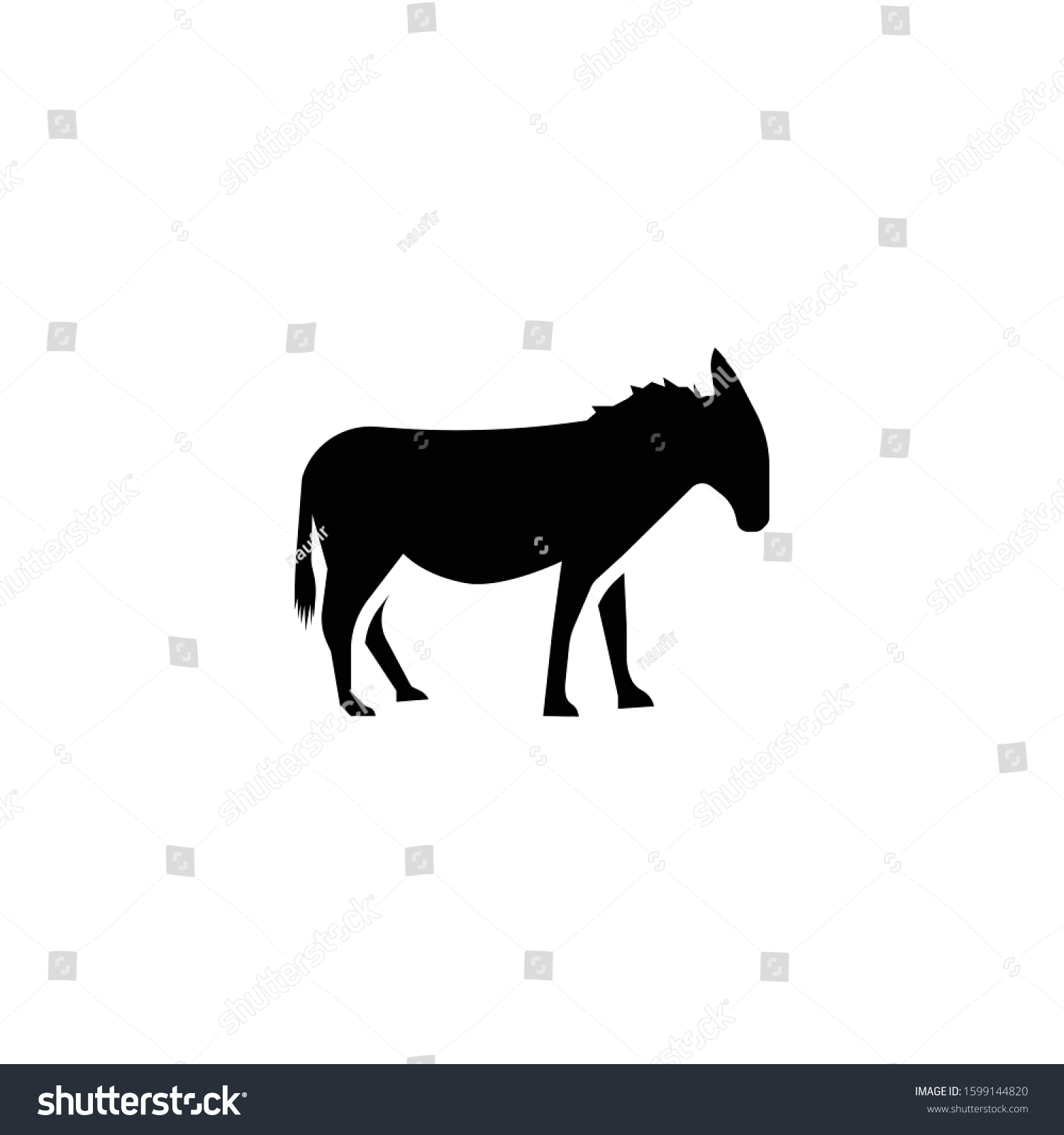 Donkey Silouette Logo Icon Vector Stock Vector (Royalty Free ...