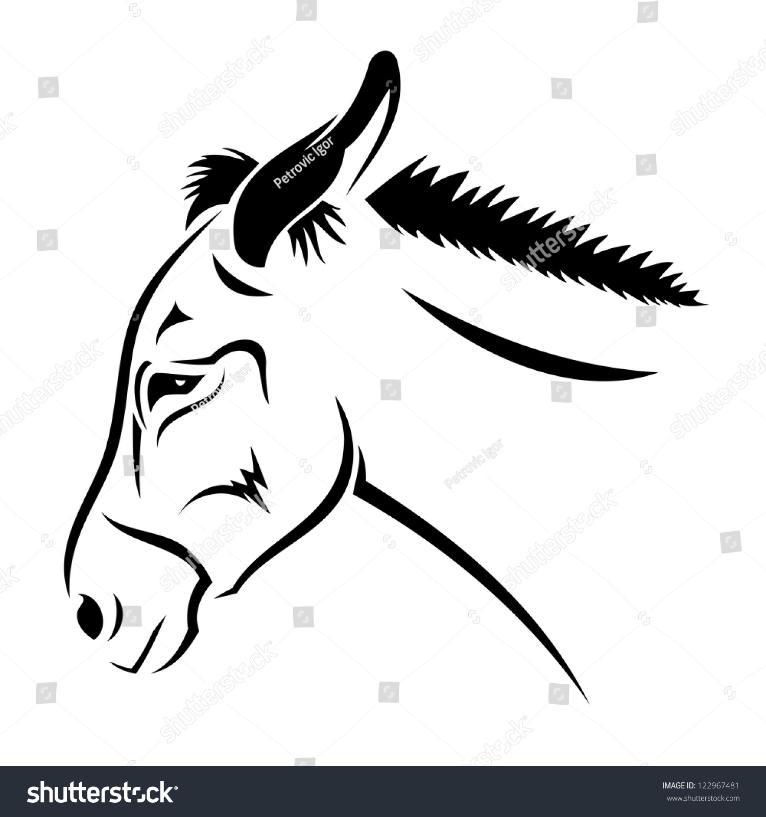 Donkey Vector Illustration Stock Vector (Royalty Free) 122967481