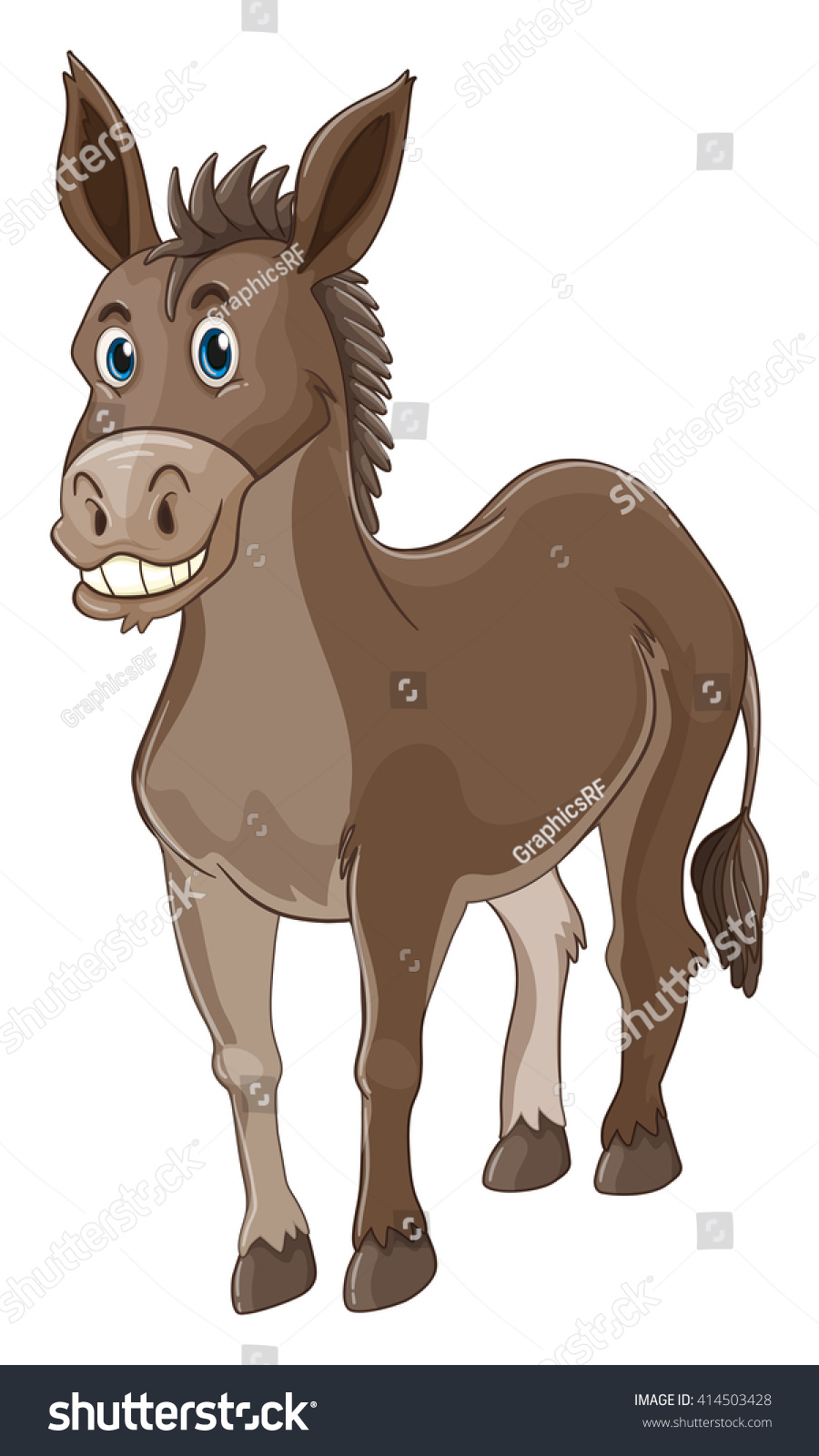 Donkey Happy Face Illustration Stock Vector (Royalty Free) 414503428 ...