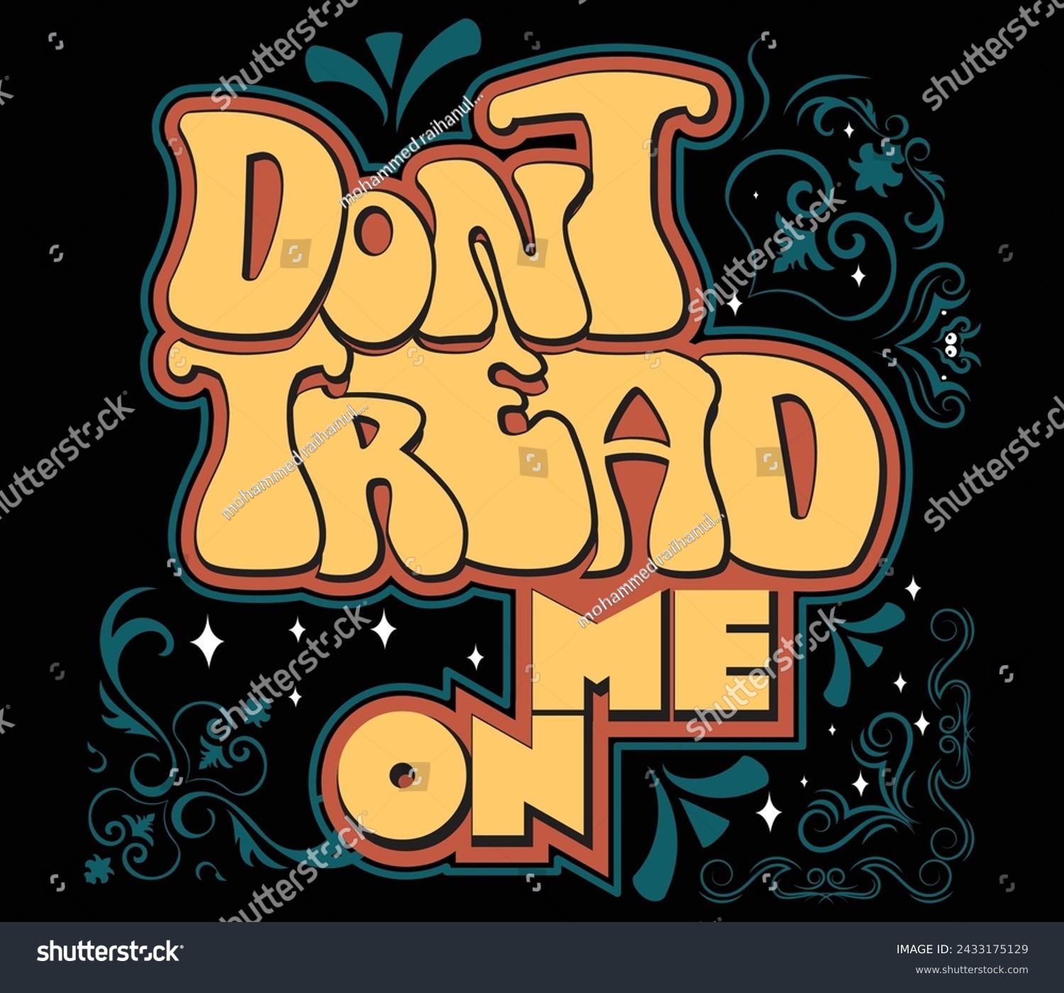 SVG of DONT TREAD ON ME t-shirt design. You can print this design for Sweater, Jumper, Hoodie, T-shirt, Mug, Pillow, Sticker, etc.
 svg