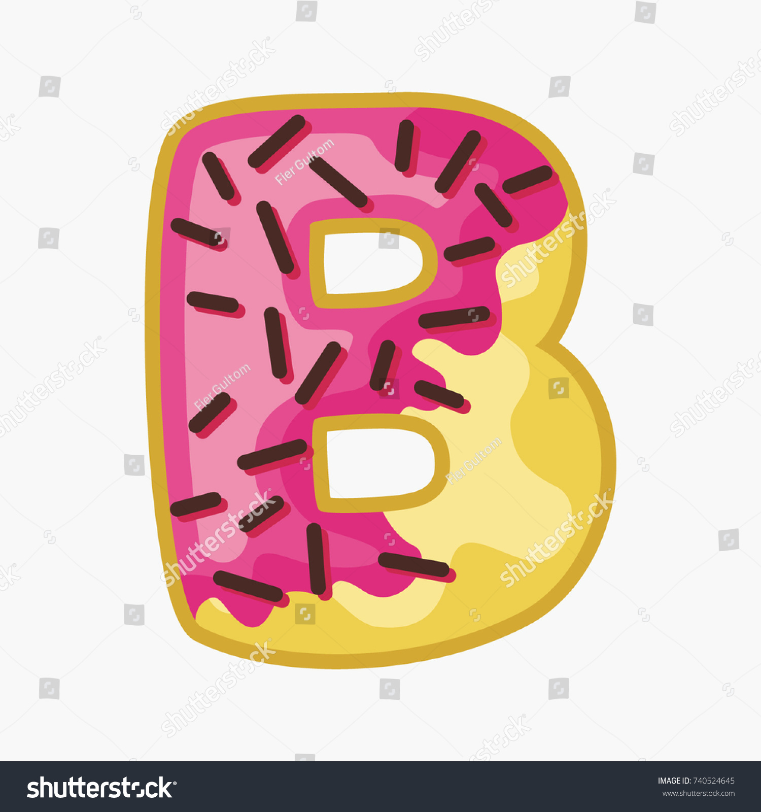 Donut Font Letter B Vector 库存矢量图（免版税）740524645 | Shutterstock