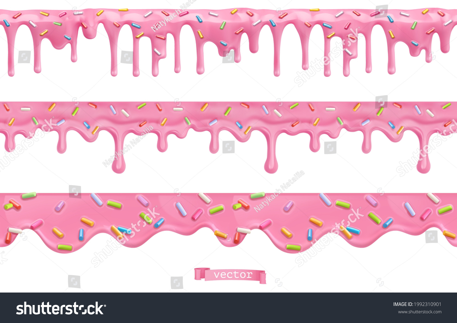 Donut Pink Icing Sprinkles 3d Vector Stock Vector Royalty Free 1992310901 Shutterstock 4683