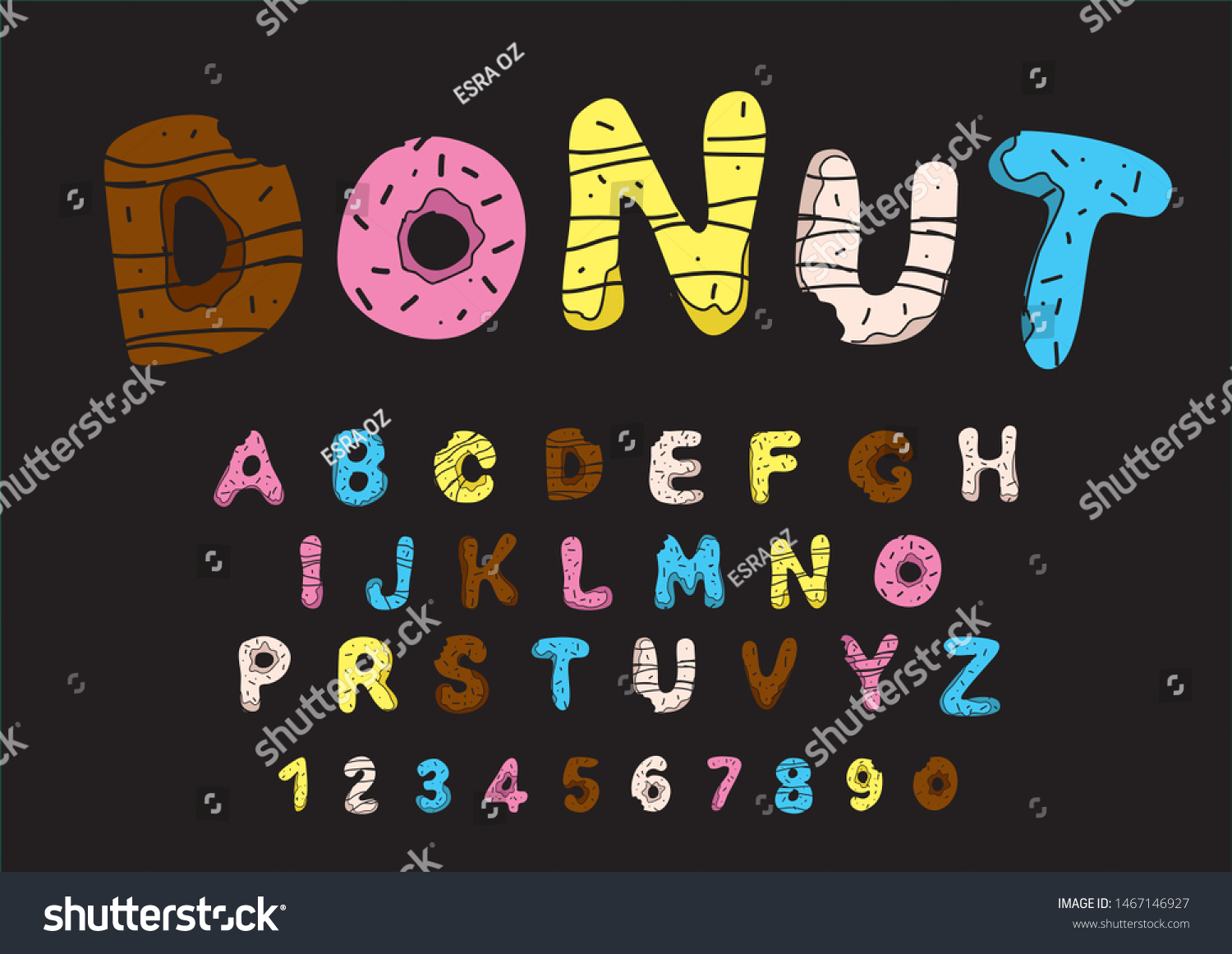 Donuts Font Bakery Sweet Alphabet Pink: Vector De Stock (libre De ...