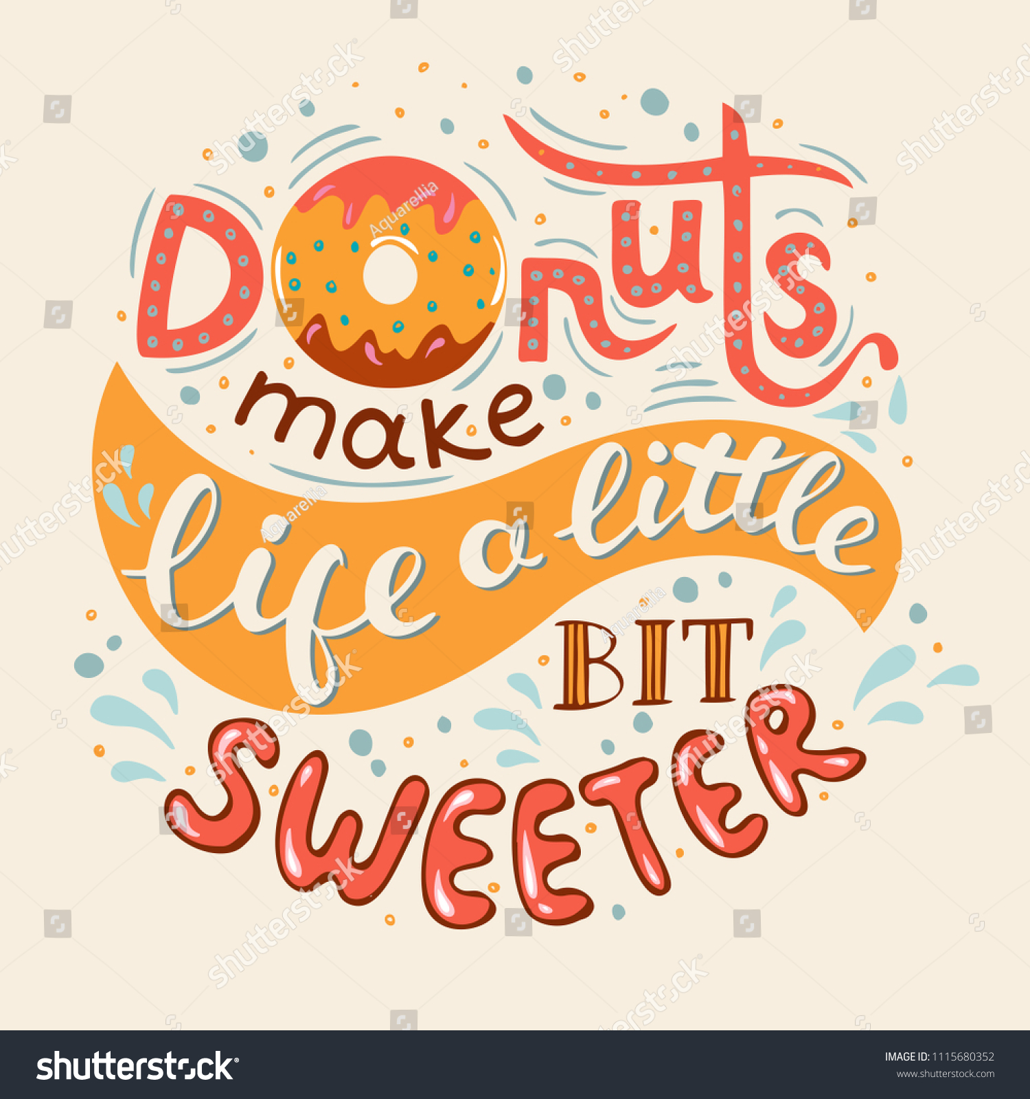 Donuts Make Life Little Bit Sweeter Stock Vector (Royalty Free ...