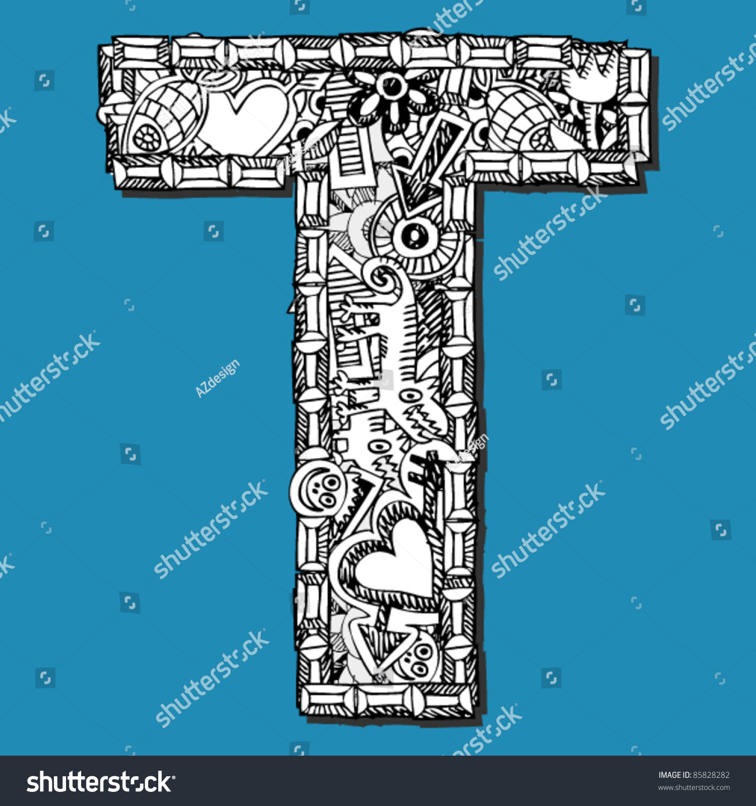 doodle-abc-crazy-letter-t-85828282-shutterstock