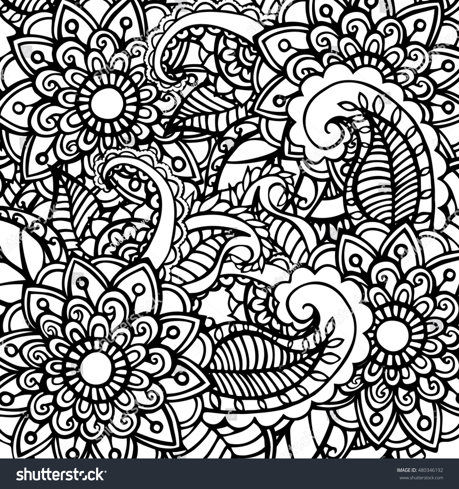 Doodle Abstract Flower Vector Illustration Stock Vector (Royalty Free ...