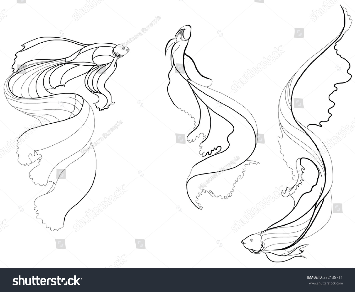 Doodle Art Beautiful Fish Vector Stock Vector 332138711 Shutterstock