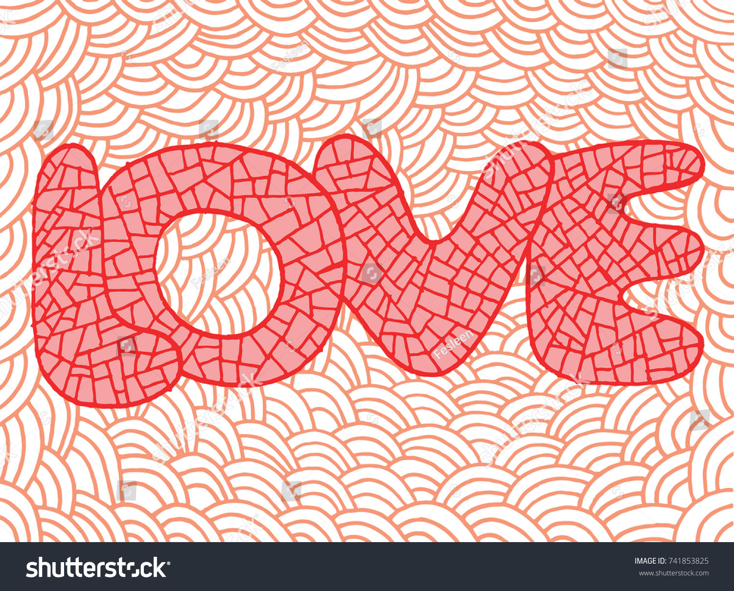 Doodle Art Love Word Hand Drawn Stock Vector Royalty Free