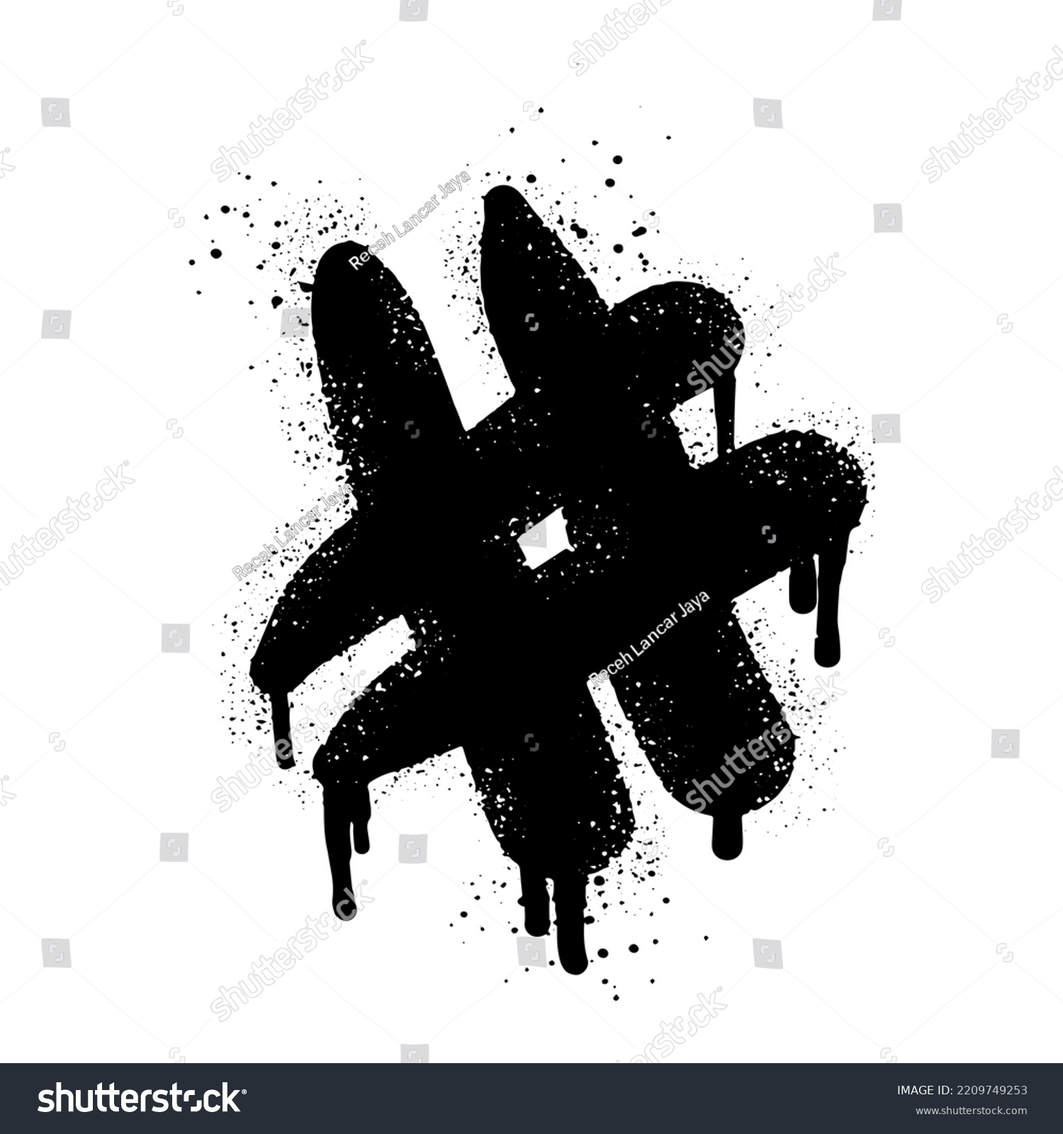 SVG of Doodle element hashtag icon. Spray painted graffiti hash tag symbol in black over white. isolated on white background. vector illustration svg