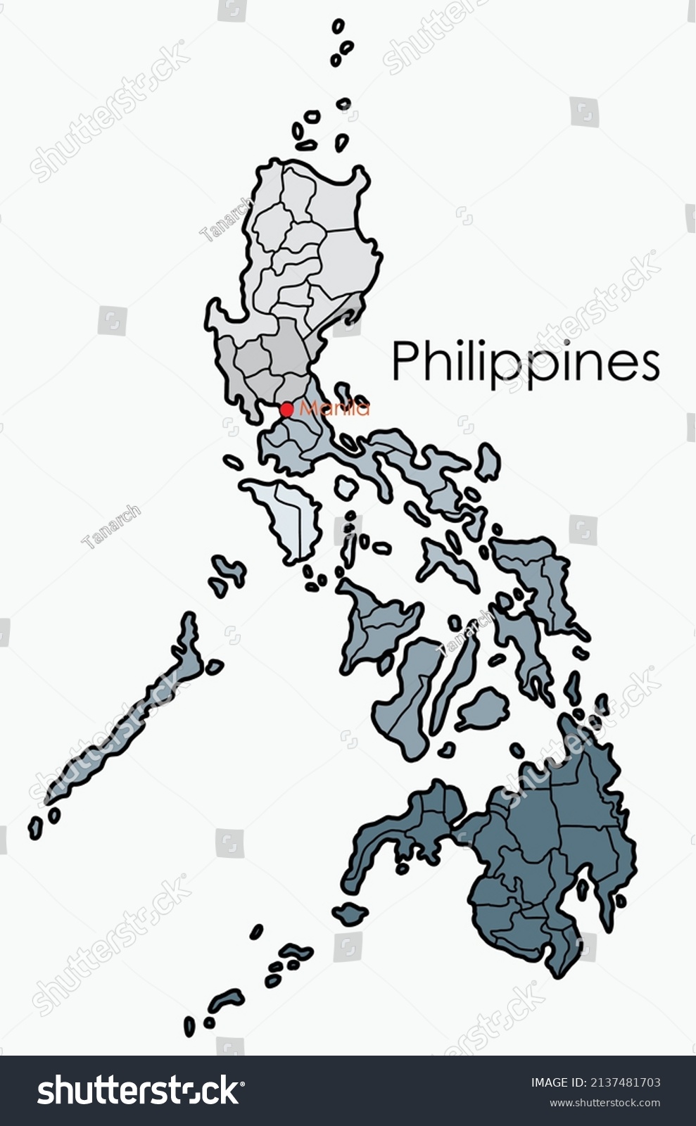Doodle Freehand Drawing Map Philippines Vector Stock Vector (Royalty ...