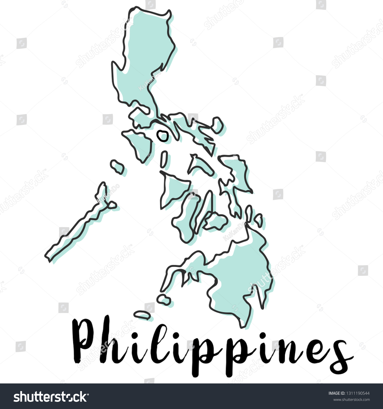 Philippines Map Of Black Outline