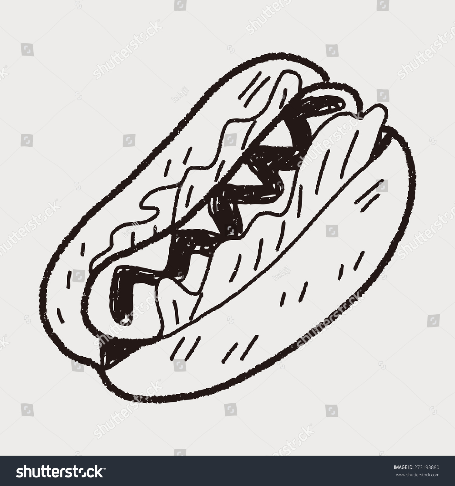 Doodle Hot Dog Stock Vector (Royalty Free) 273193880