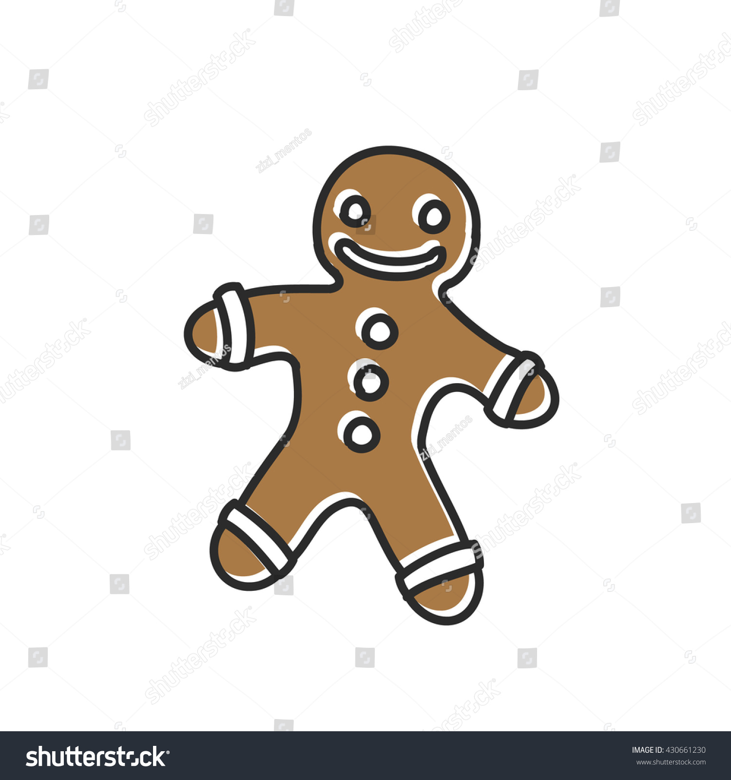 Doodle Icon. Gingerbread. Vector Illustration - 430661230 : Shutterstock