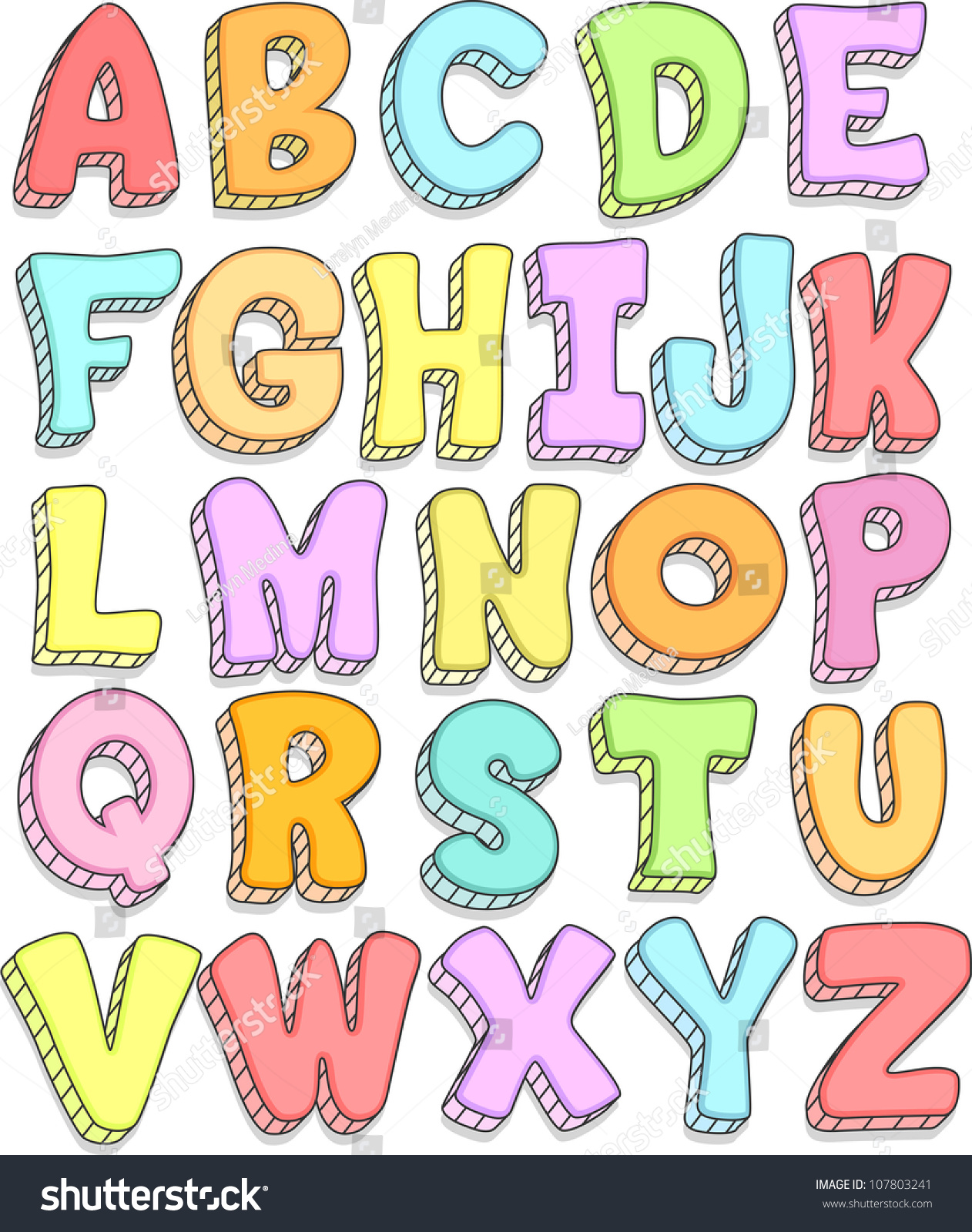 Doodle Illustration Featuring The Capital Letters Of The Alphabet ...