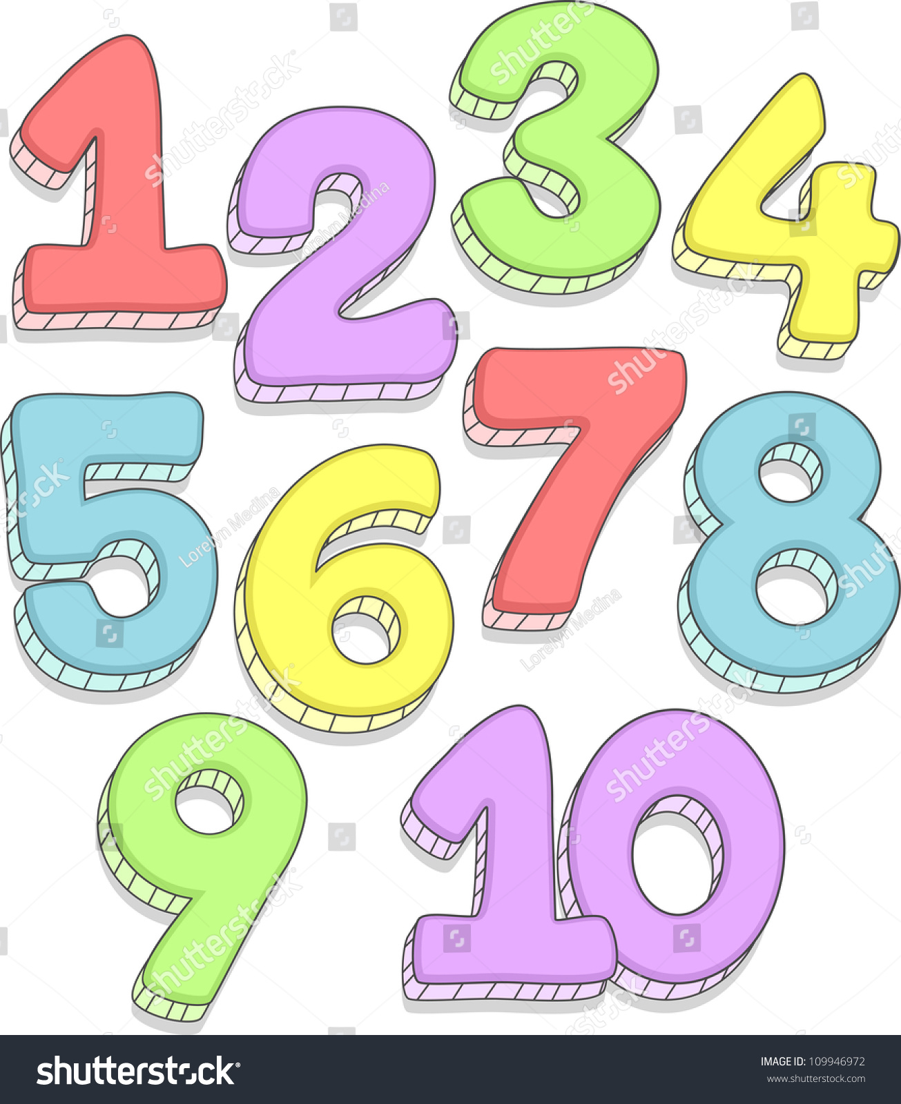 Doodle Illustration Featuring Numbers 110 Stock Vector 109946972 ...