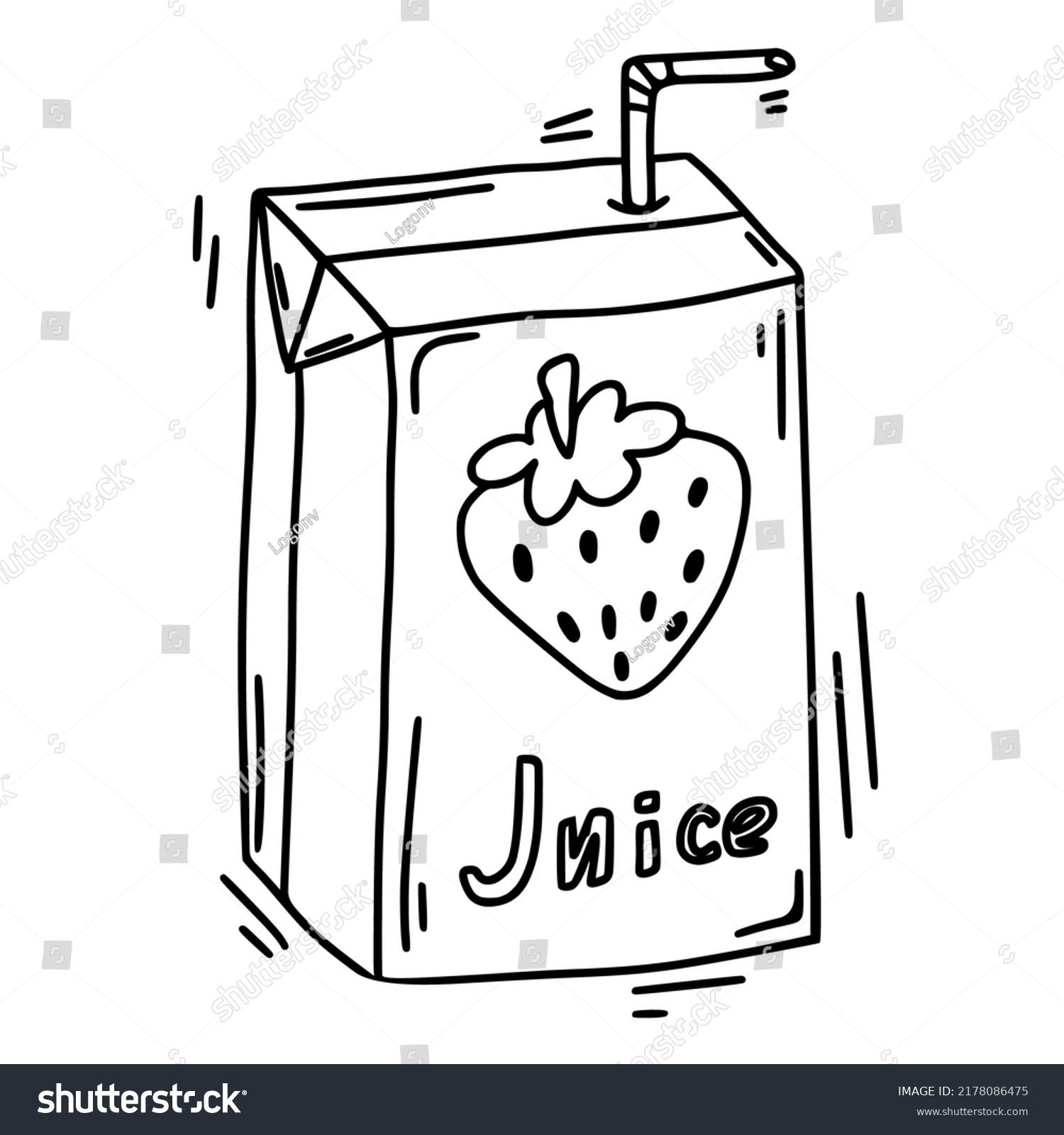 SVG of Doodle pack of juice. Vector illustration svg