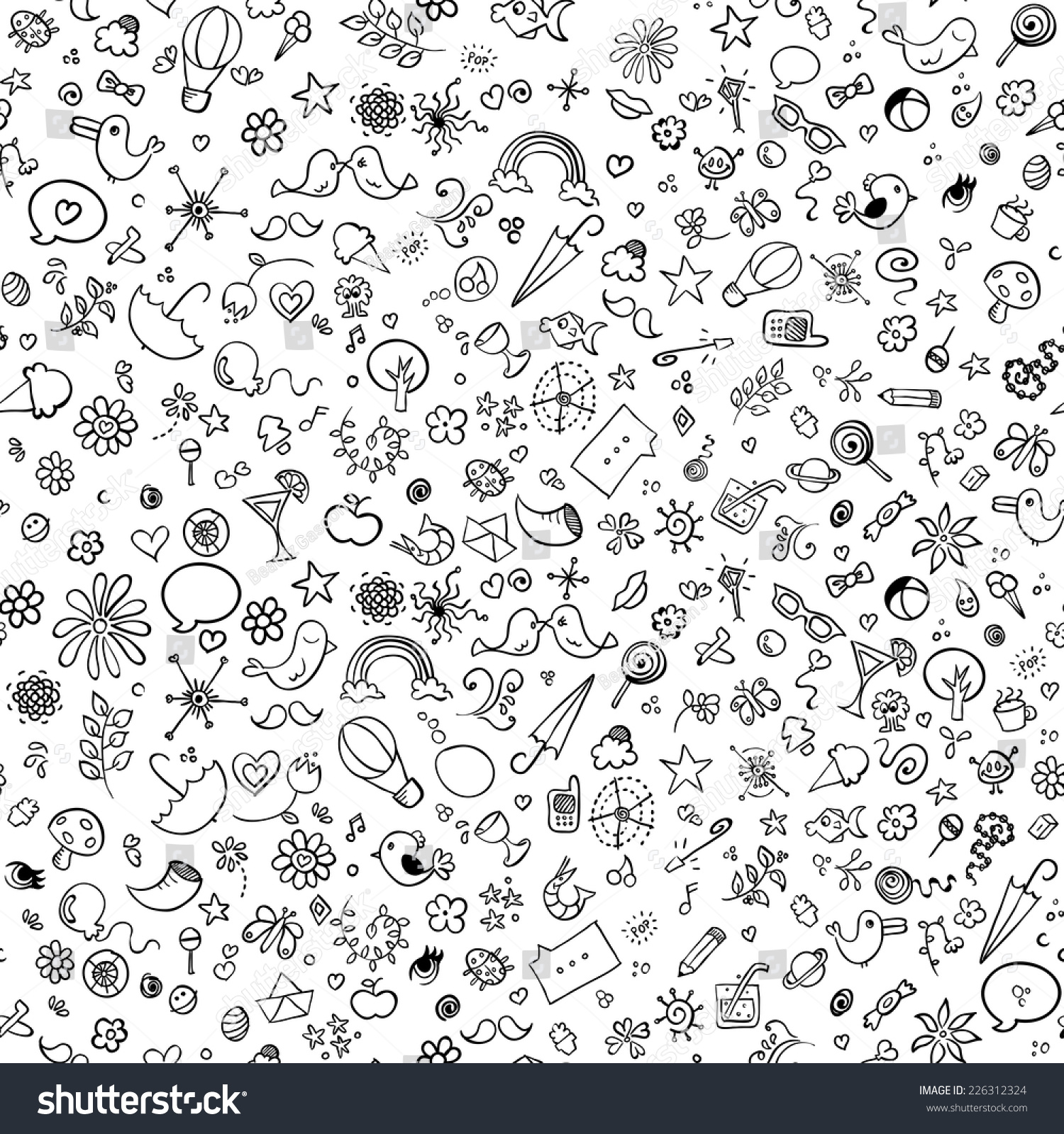 Doodle Pattern Seamless Background Stock Vector (Royalty Free) 226312324