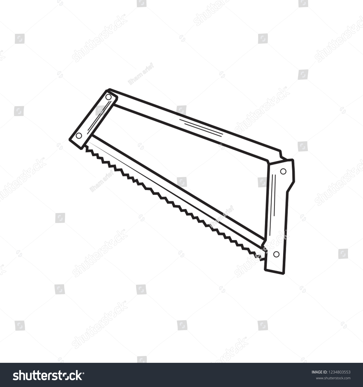 black and white saw tool clip art preview