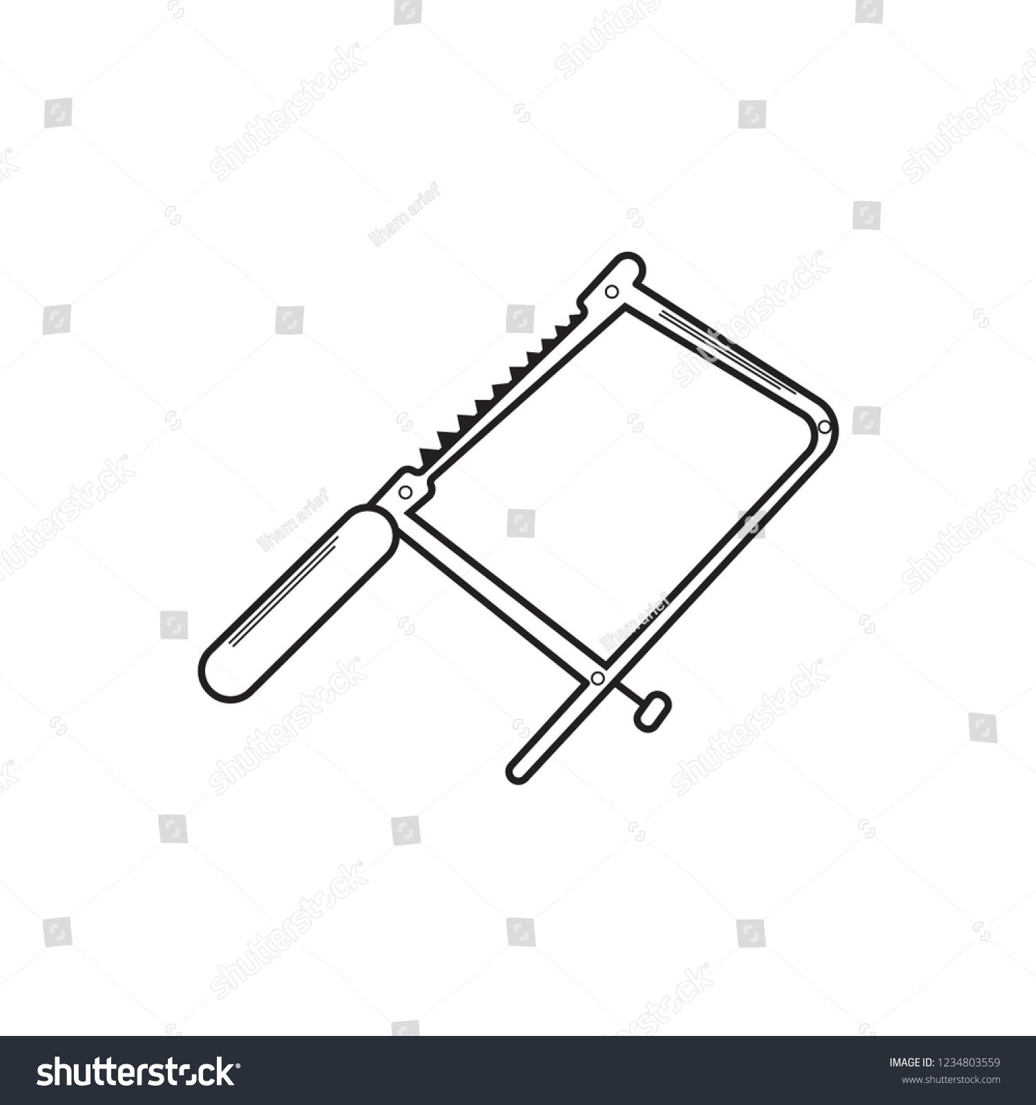 black and white saw tool outline clip art preview