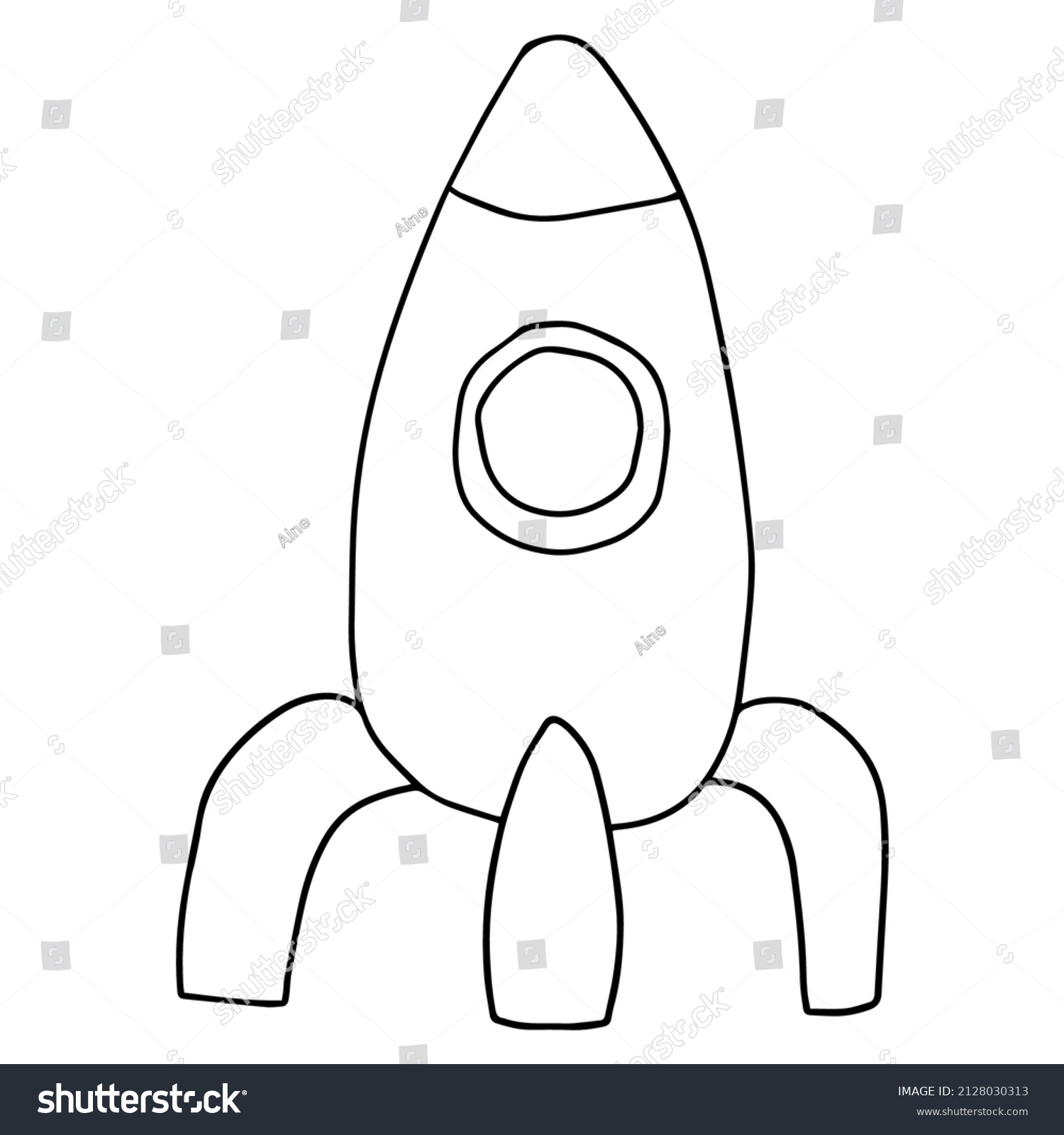 Doodle Rocket Ship Toy Kids Isolated Stock Vector (Royalty Free ...