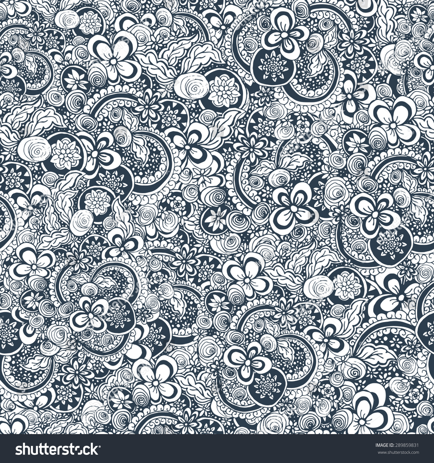 Doodle Seamless Pattern. Can Be Used For Coloring Book Design, For ...